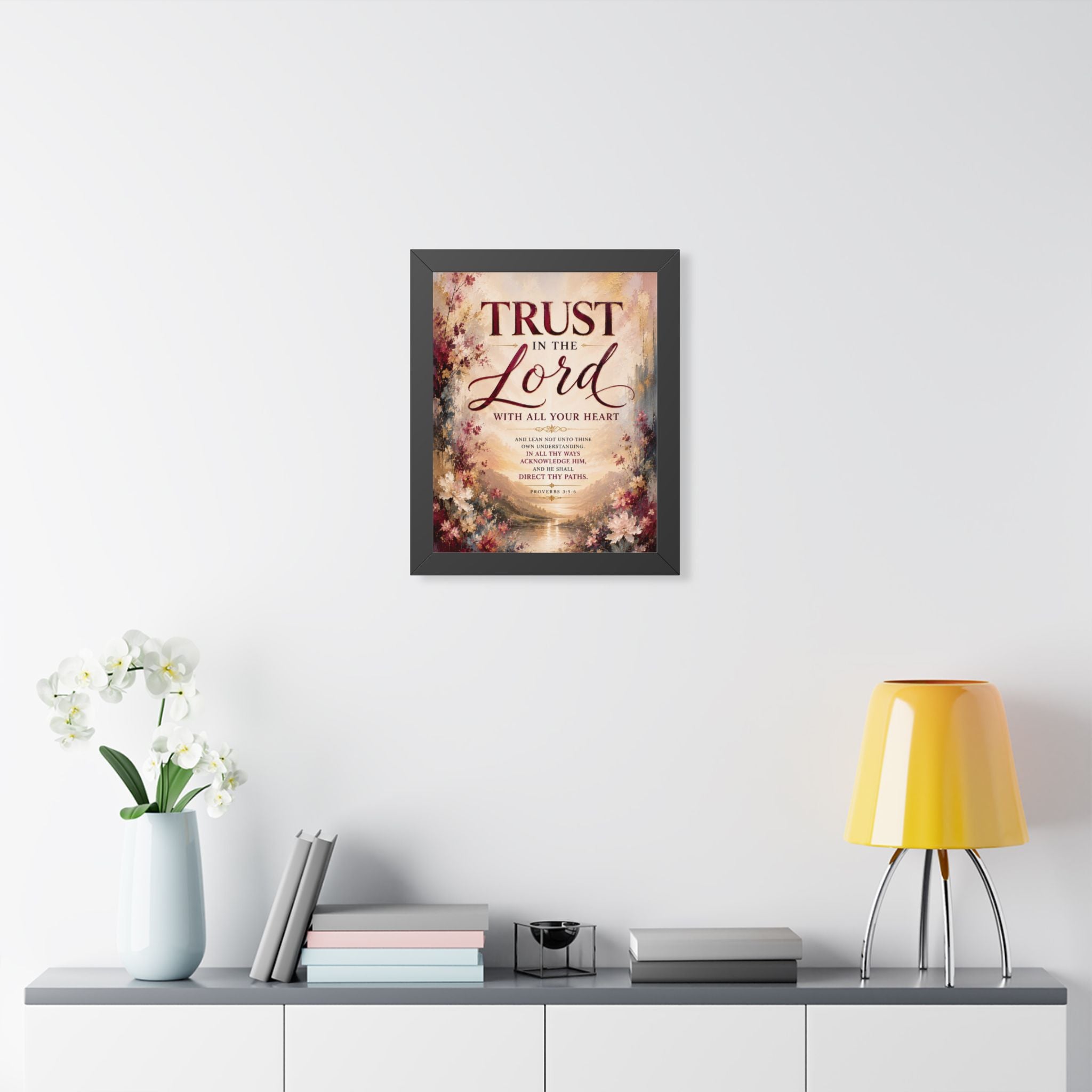 Trust in the Lord Scripture Art Poster | Framed Vertical Poster