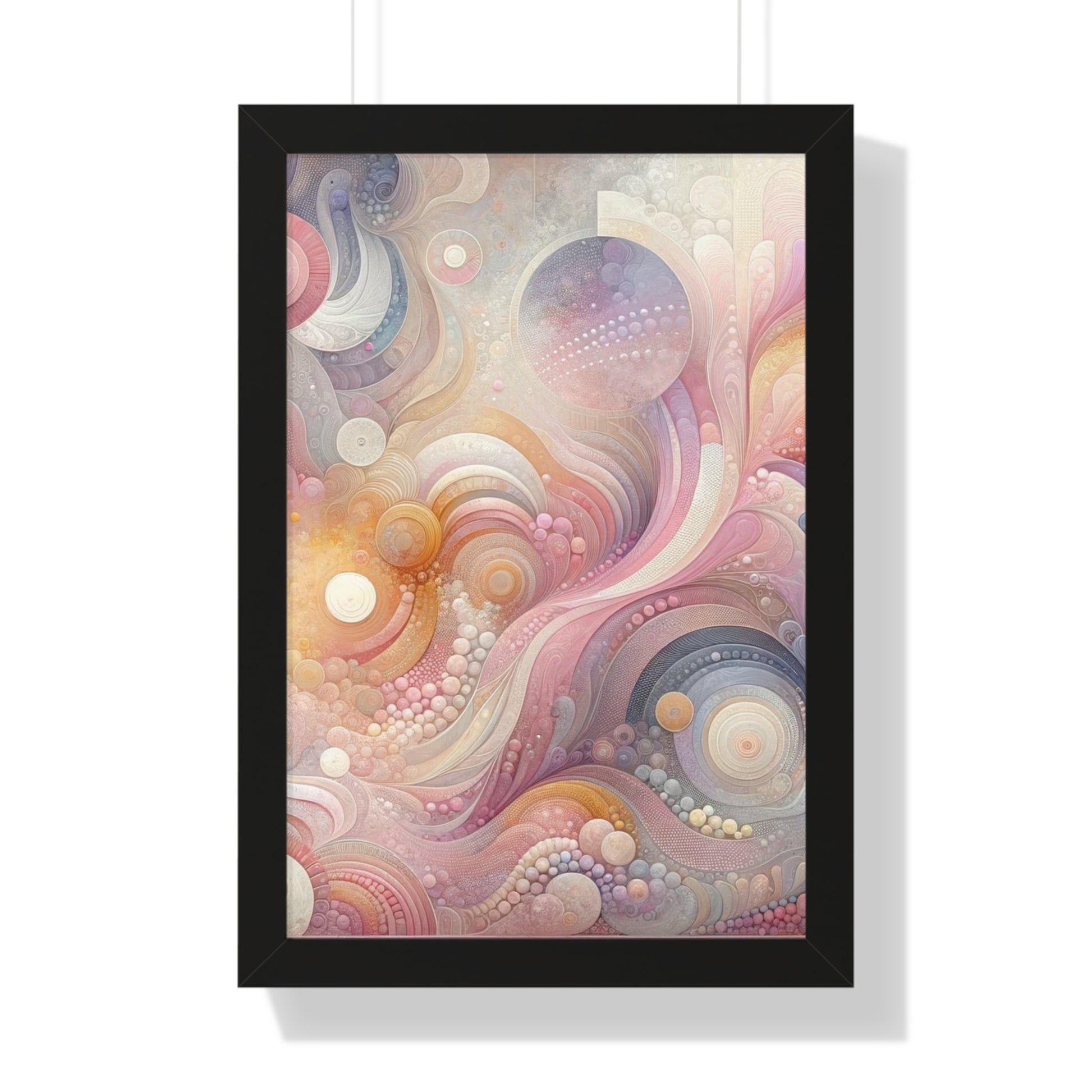 Pink Contemporary Elegance Abstract Modern Art Framed Canvas Print Wall Classic Encased in Black, White, or Walnut Frames with Durable Acrylic Protection Ready to Hang Timelessly Crafted..