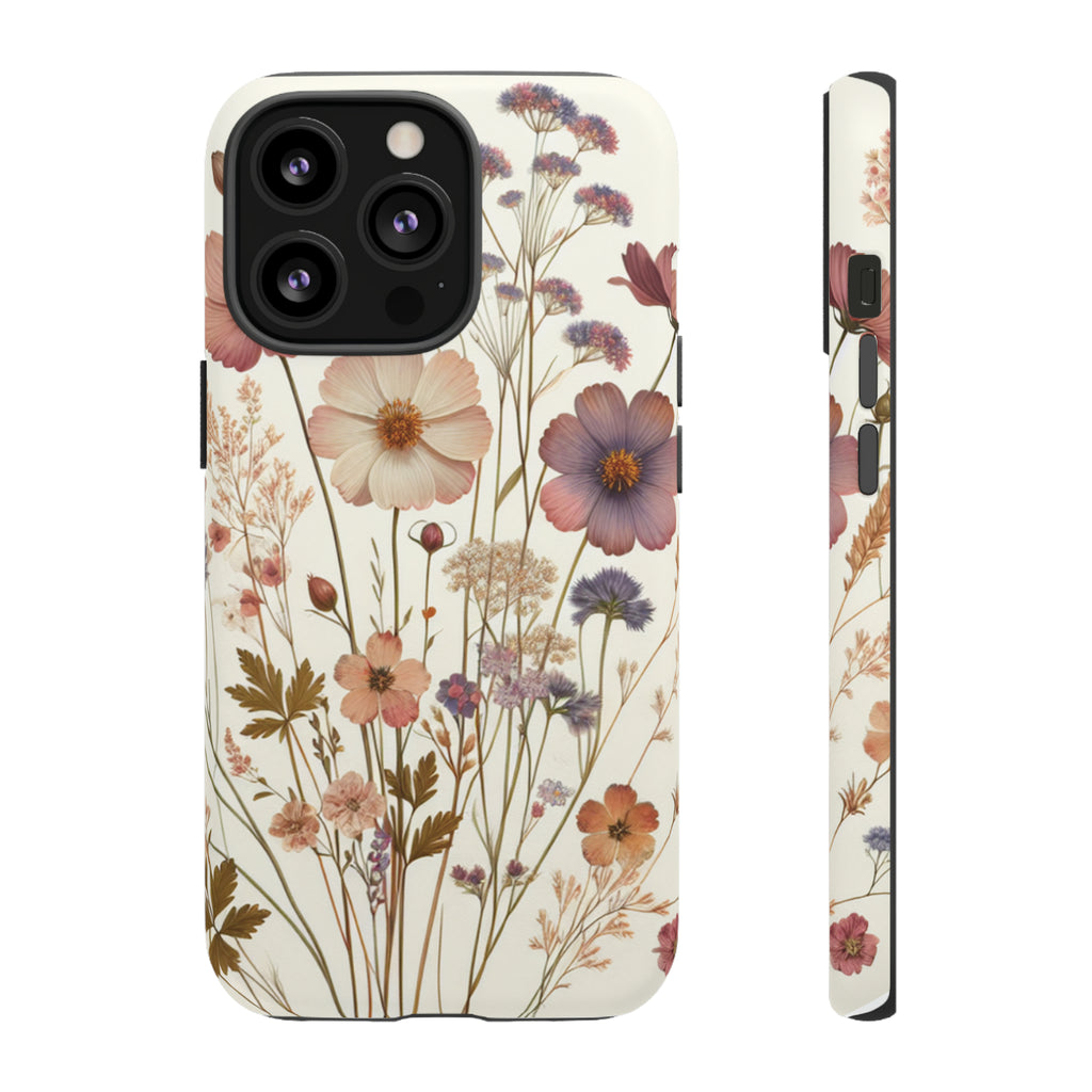Wildflower Boho Luxury Phone Tough Case Floral Elegant Durable Stylish for Modern Devices iPhone 15, Samsung iPhone Samsung Accessory Gift for Her.