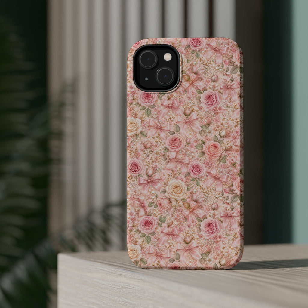 Floral Rose Pattern Magnetic Impact-Resistant Phone Case iPhone and Samsung