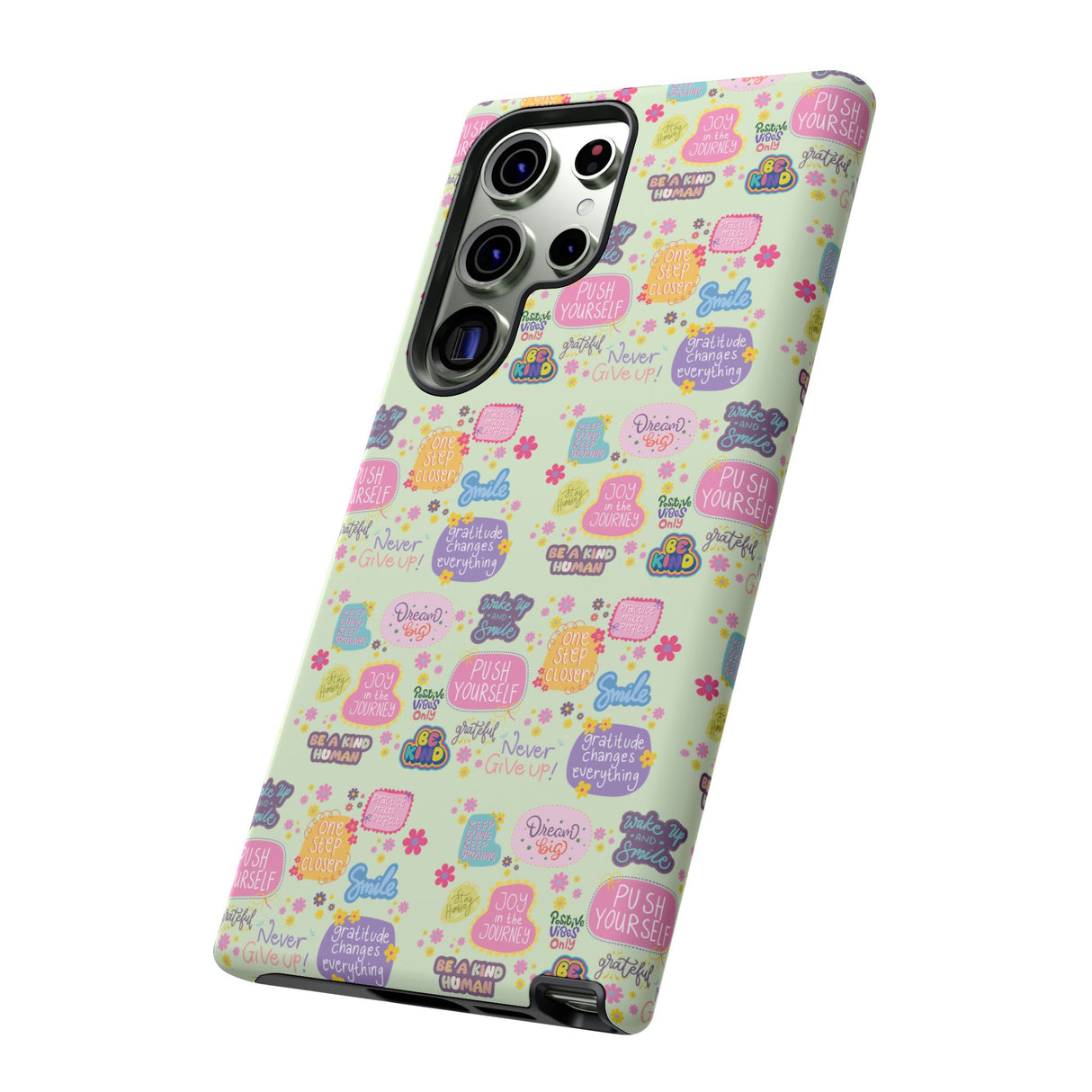 Good Vibes Only Protective Phone Case  Shockproof Slim Aesthetic Motivational Quote Cover, Positive Affirmation Gift for Mom, Teens & Besties | iPhone & Galaxy