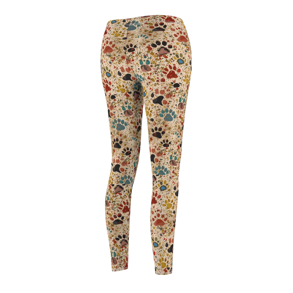 Dog Paws Splatter Pattern Leggings Stylish & Comfy Women's Pants for Everyday Wear, Yoga, or Lounging | Soft, Stretchy, and Perfect for Pet Lovers  Available in Plus Sizes - MRSBYVALLE