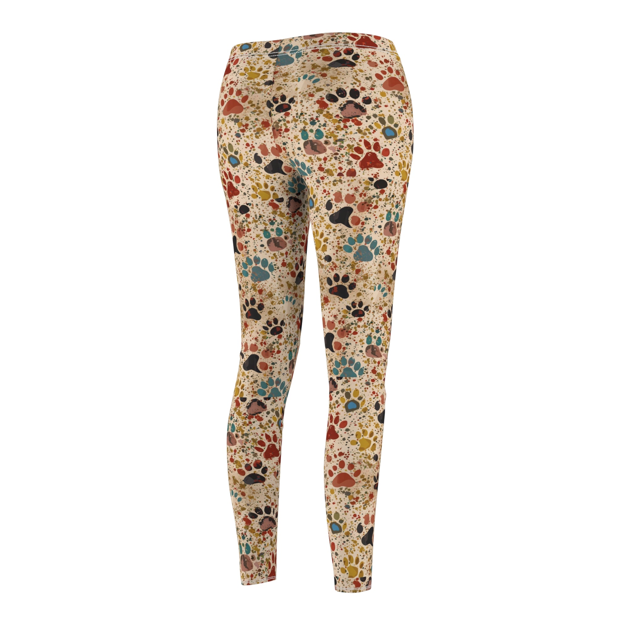 Dog Paws Splatter Pattern Leggings Stylish & Comfy Women's Pants for Everyday Wear, Yoga, or Lounging | Soft, Stretchy, and Perfect for Pet Lovers  Available in Plus Sizes - MRSBYVALLE