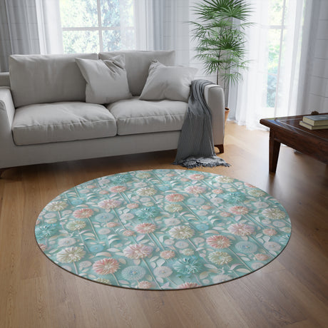 Soft Pastel Round Rug  60x60 Inches | Elegant and Cozy Decor for Living Room, Bedroom, or Nursery | Durable, Non-Slip Backing, and Easy to Clean | Perfect Accent Piece