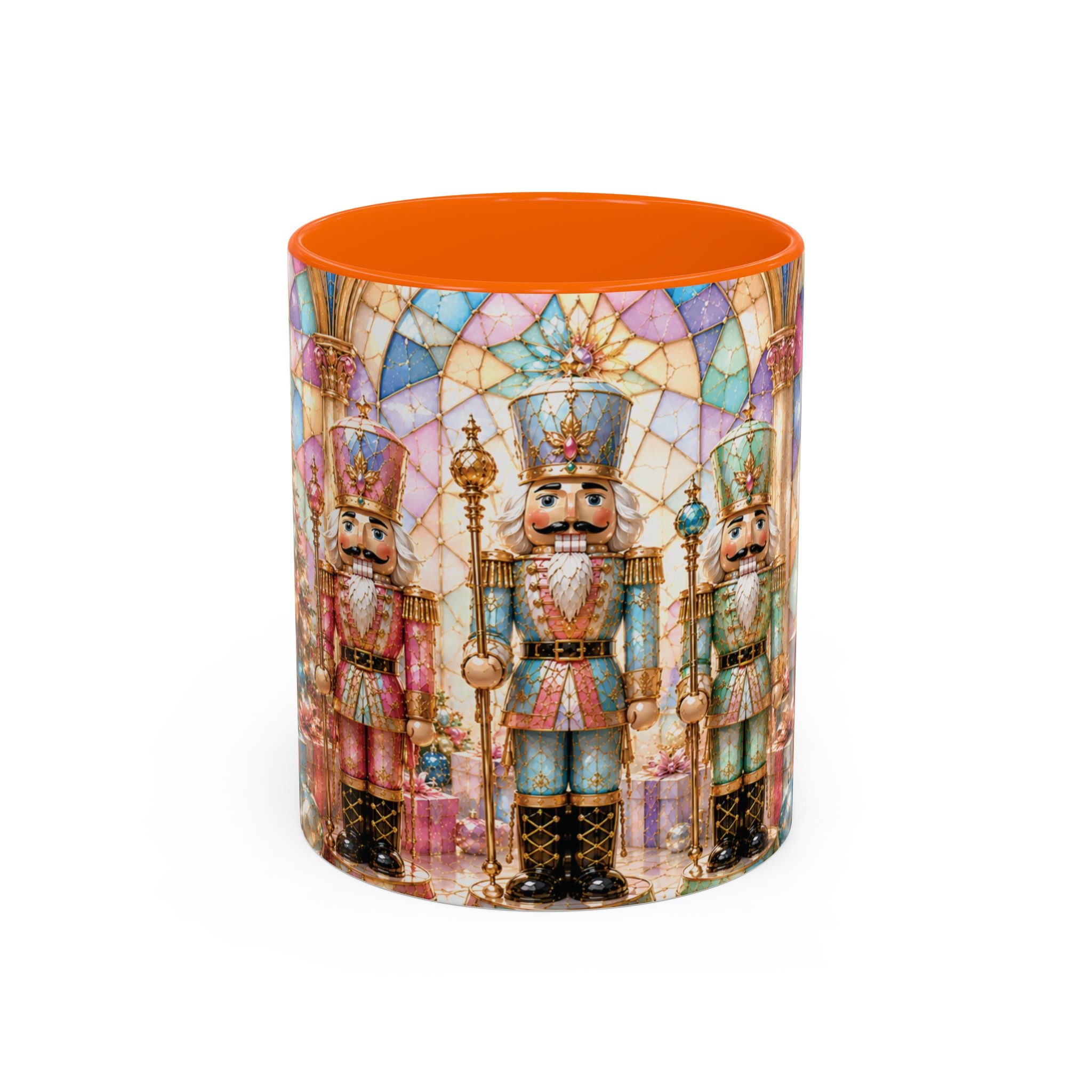 Nutcracker Christmas Coffee Mug – Festive Stained-Glass Holiday Accent Cup (11/15oz) Gift for Her