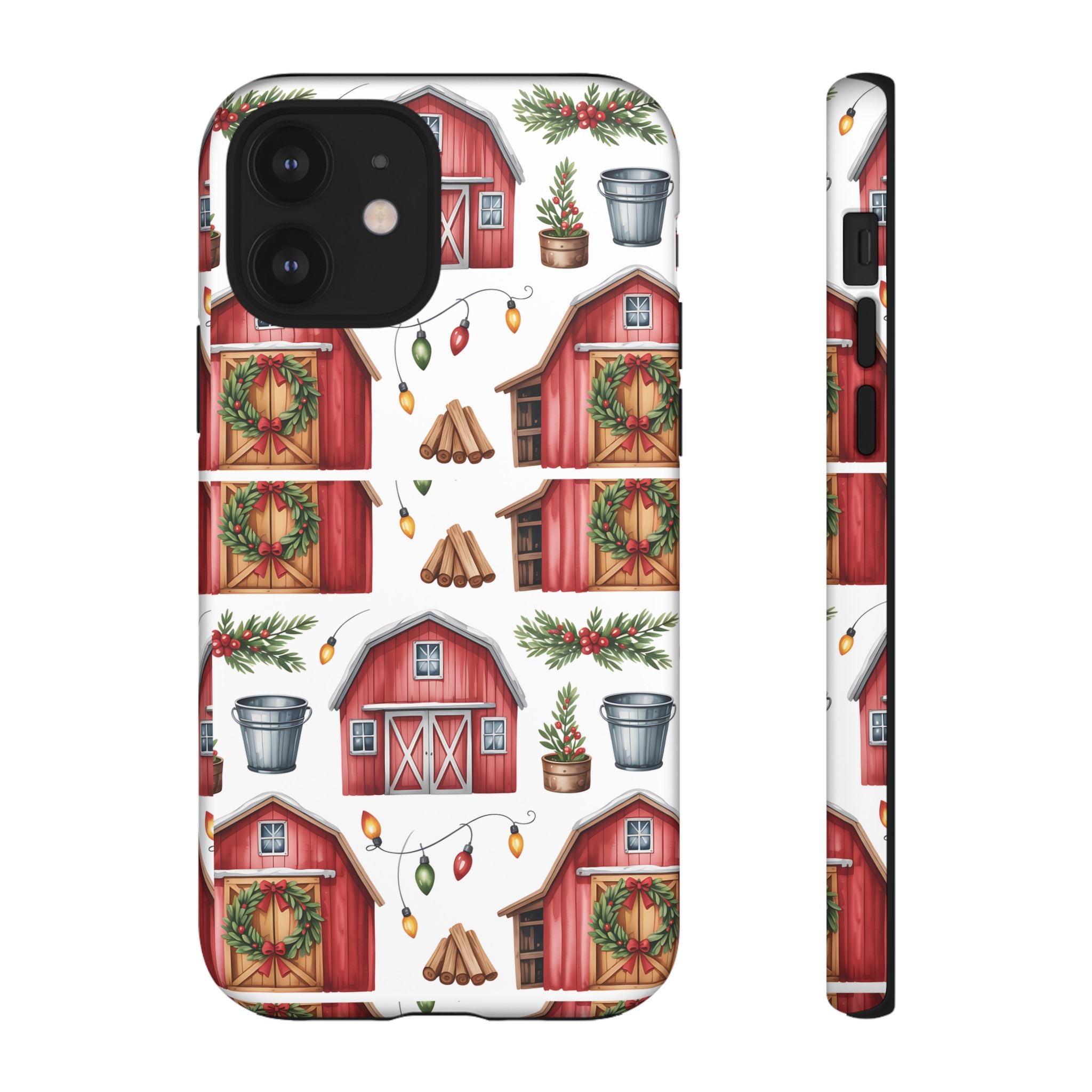 Farmhouse Christmas Design Phone Case - Stylish, Protective Cover for All Models Gift for Mom Accessory Gift for Her