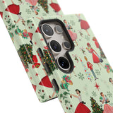 1950s Vintage Phone Case - Retro Christmas Design | Unique Holiday Protection for Your Device | Stylish & Durable Cover Gift for Her Phone 15, Samsung iPhone Samsung Accessory Gift for Her