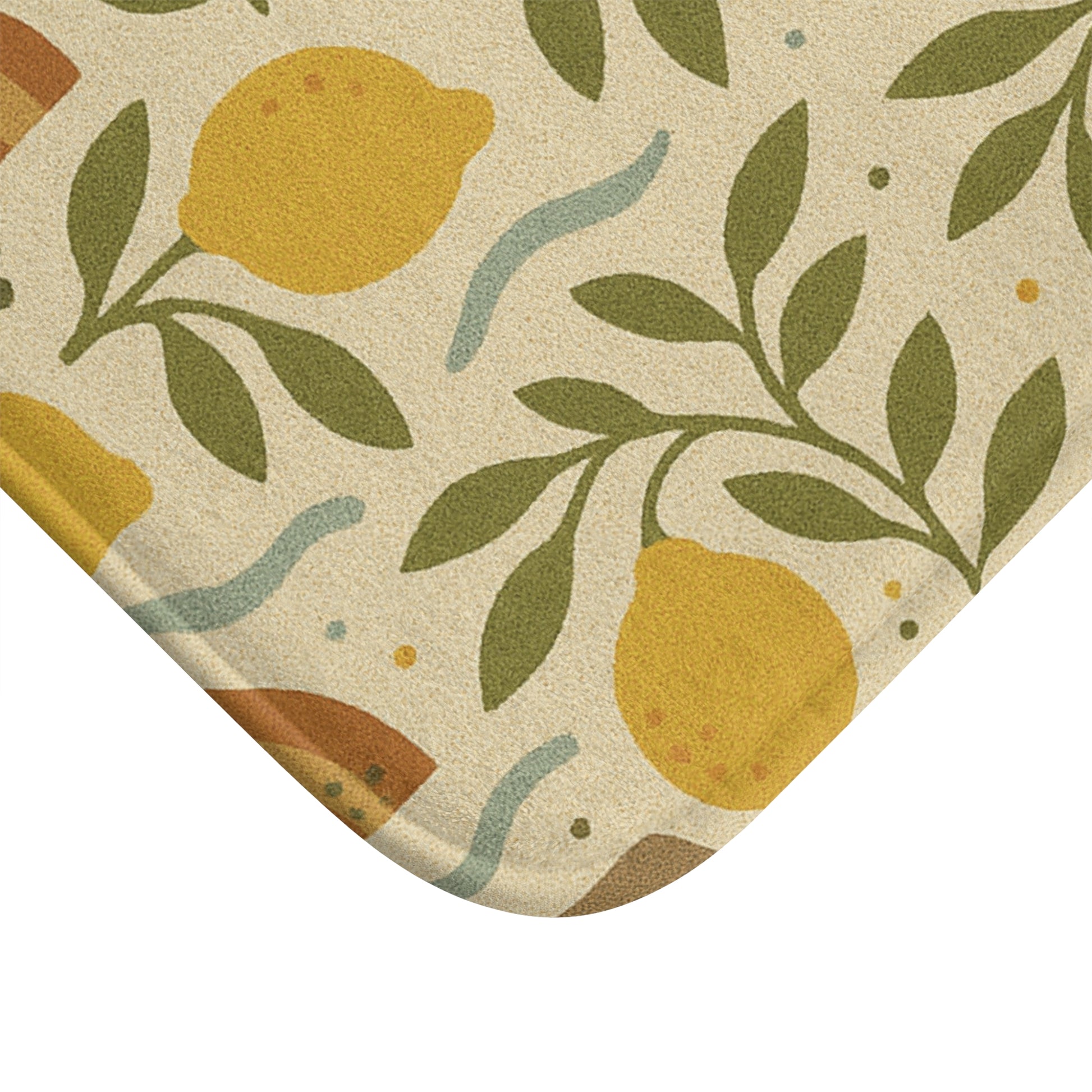 Boho Lemons and Floral Lavender Bathmat Tropical Floral Print with for a Bold, Elegant Bathroom Upgrade Comfort Home