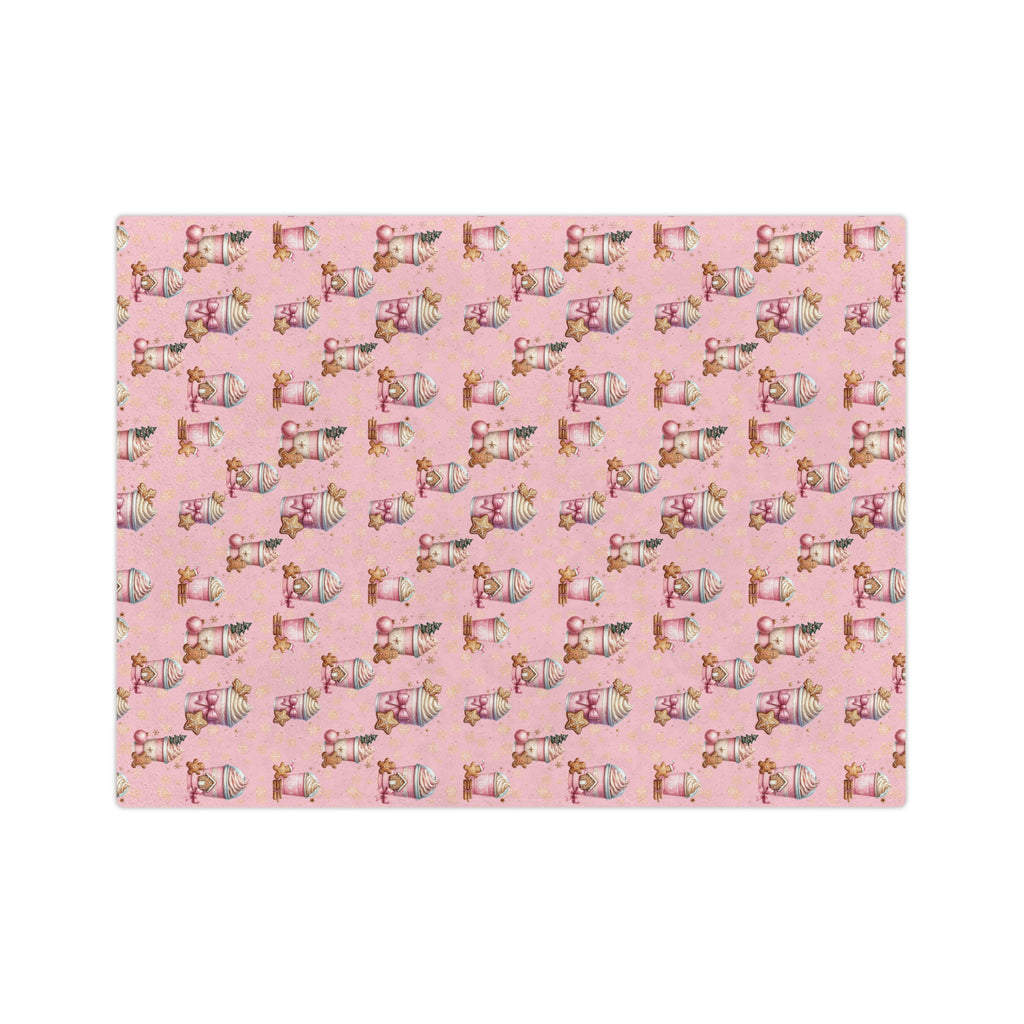 Cozy Christmas Pink Gingerbread People with Coffee Minky Blanket Soft, Festive, and Perfect for Holiday Snuggles and Gifting Housewarming Gift Throw - MRSBYVALLE