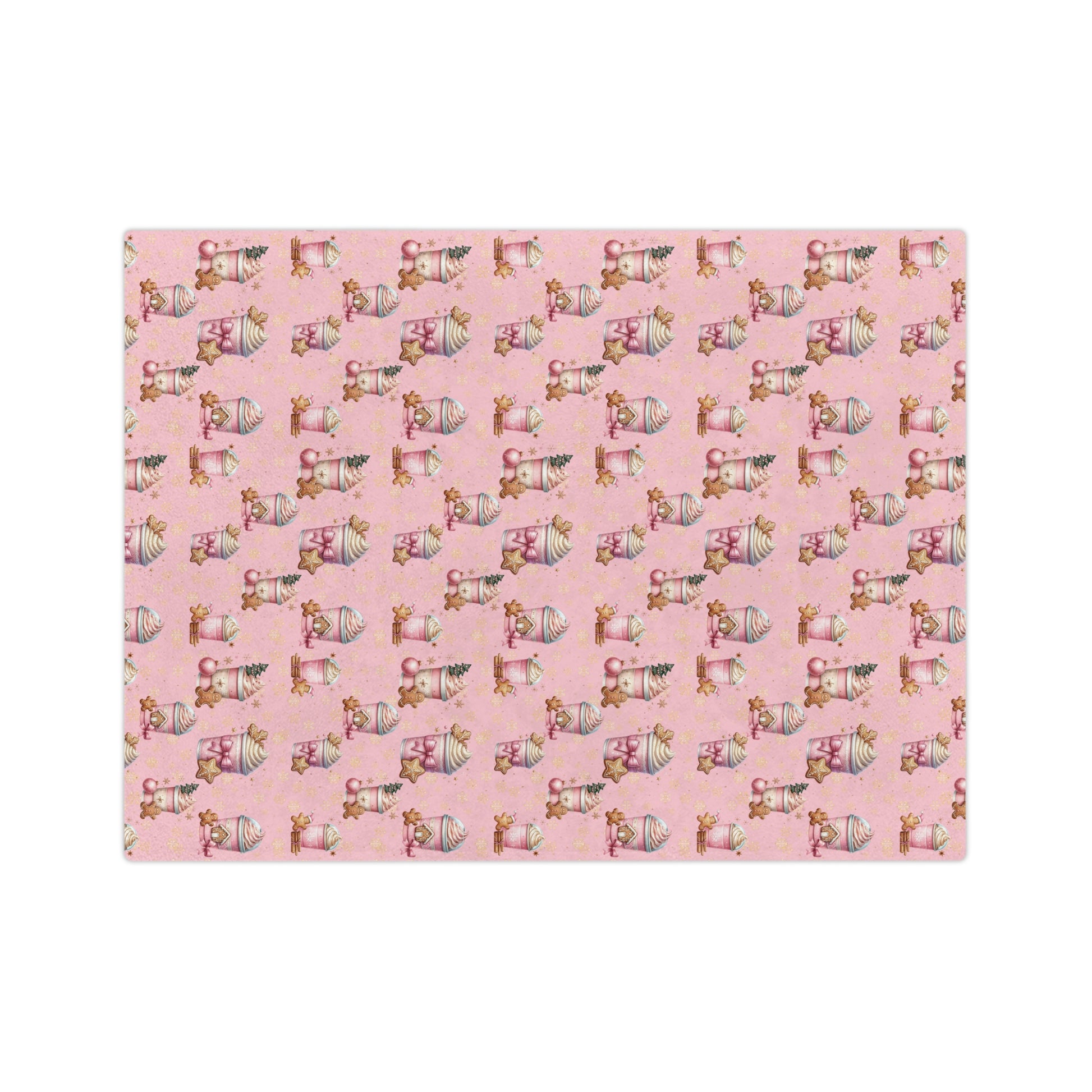 Cozy Christmas Pink Gingerbread People with Coffee Minky Blanket Soft, Festive, and Perfect for Holiday Snuggles and Gifting Housewarming Gift Throw - MRSBYVALLE