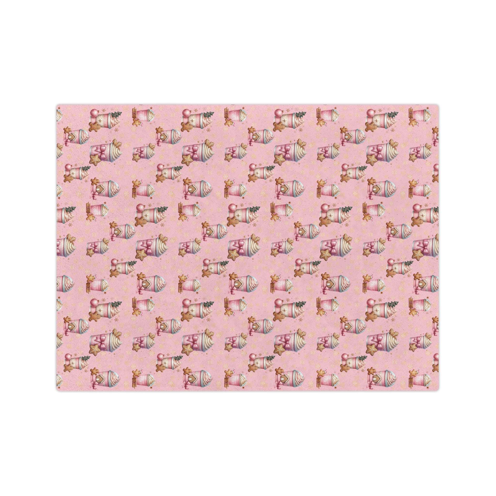 Cozy Christmas Pink Gingerbread People with Coffee Minky Blanket Soft, Festive, and Perfect for Holiday Snuggles and Gifting Housewarming Gift Throw - MRSBYVALLE