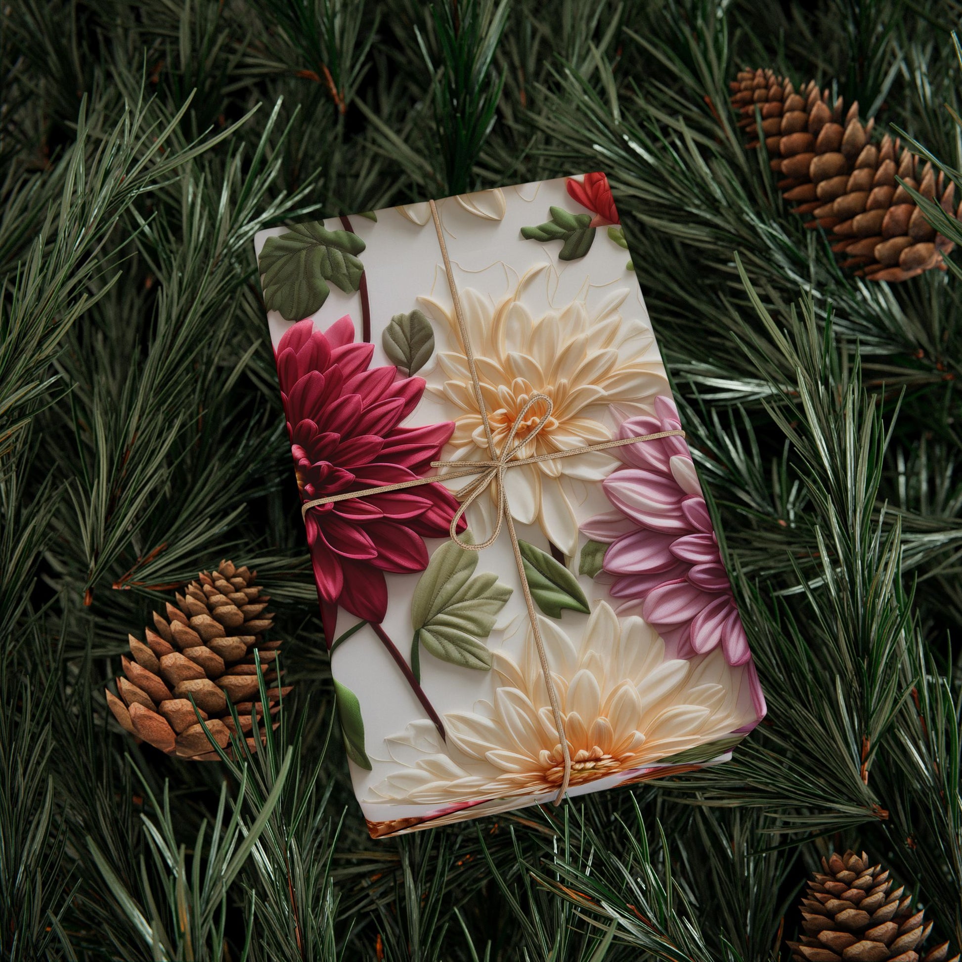 Elegant Fall Floral Wrapping Paper | Autumn-Inspired Gift Wrap with Vibrant Seasonal Blooms | Perfect for Thanksgiving, Birthdays, & Special Occasions | Premium Quality Gifts Moms