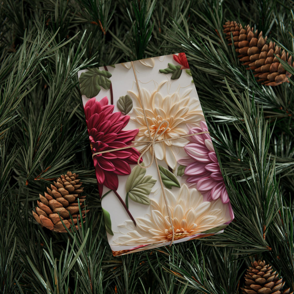 Elegant Fall Floral Wrapping Paper | Autumn-Inspired Gift Wrap with Vibrant Seasonal Blooms | Perfect for Thanksgiving, Birthdays, & Special Occasions | Premium Quality Gifts Moms