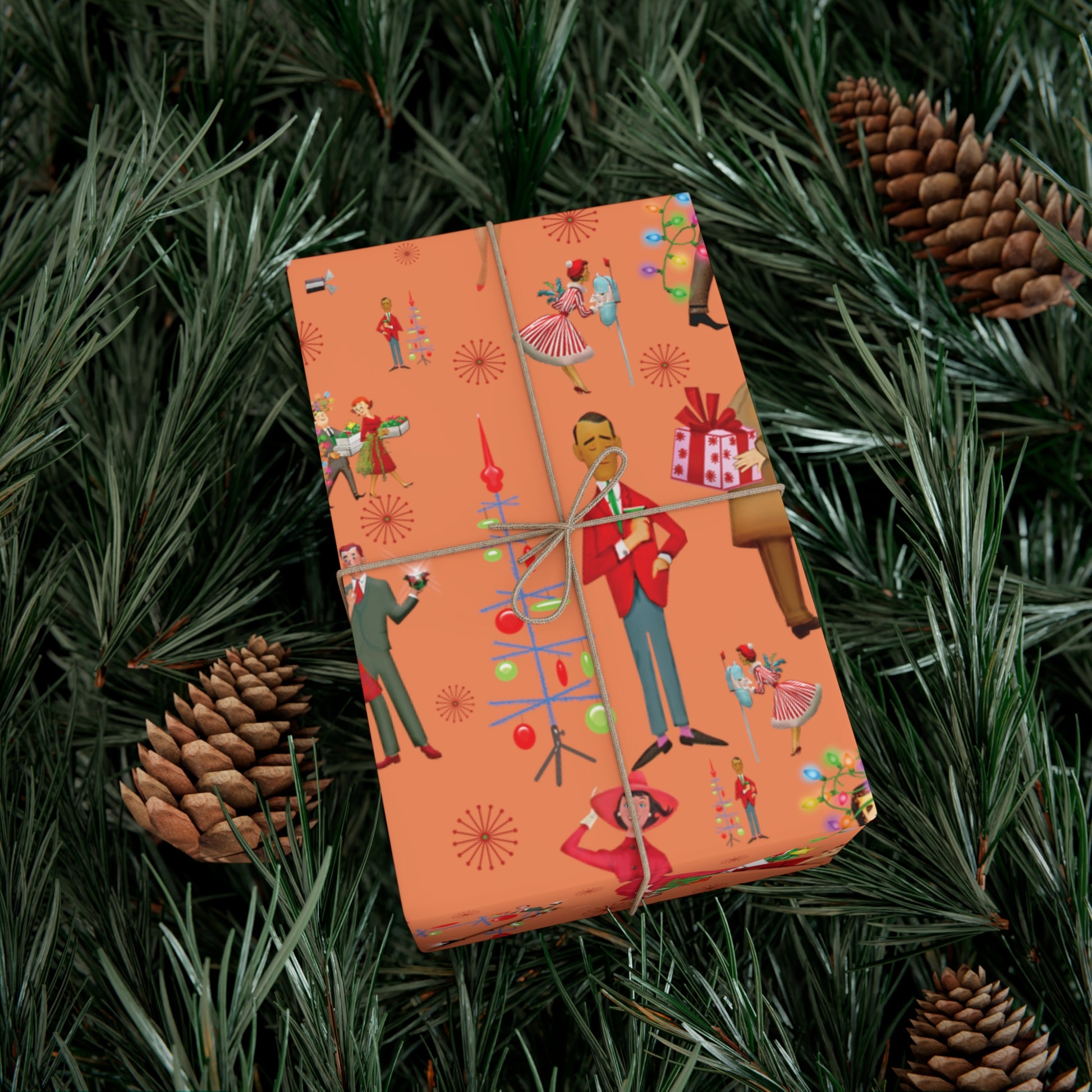 Christmas Vintage 50s Retro Wrapping Paper | Classic Holiday Designs | Nostalgic Gift Wrap | Mid-Century Holiday Patterns | Unique Retro Christmas Decorations | Festive Retro Style Christmas - MRSBYVALLE