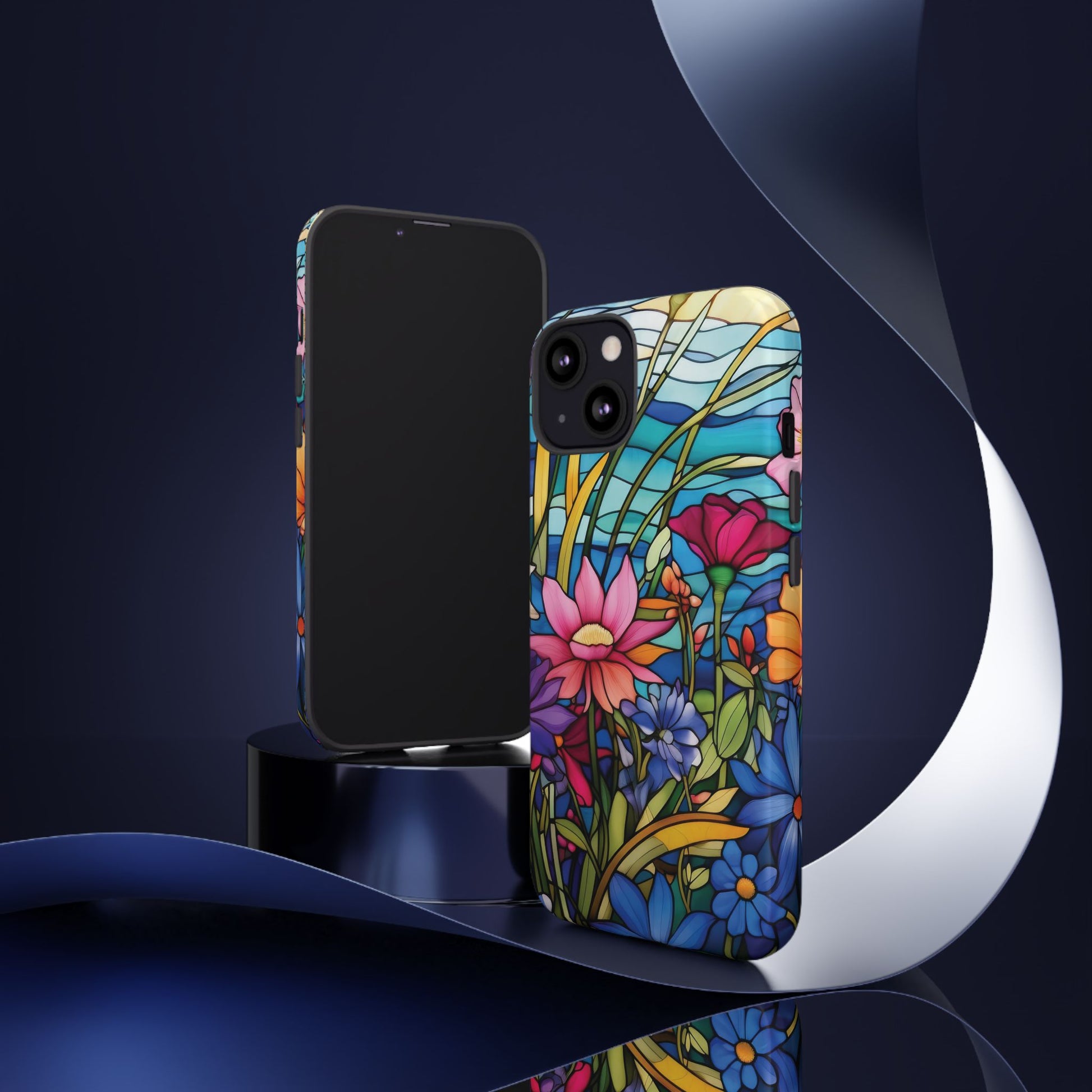 Wildflowers Stain Glass Illusion Phone Case Unique Holiday Protection for Your Device | Stylish & Durable Cover Gift for Her Phone 15, Samsung iPhone Samsung Accessory Gift for Her