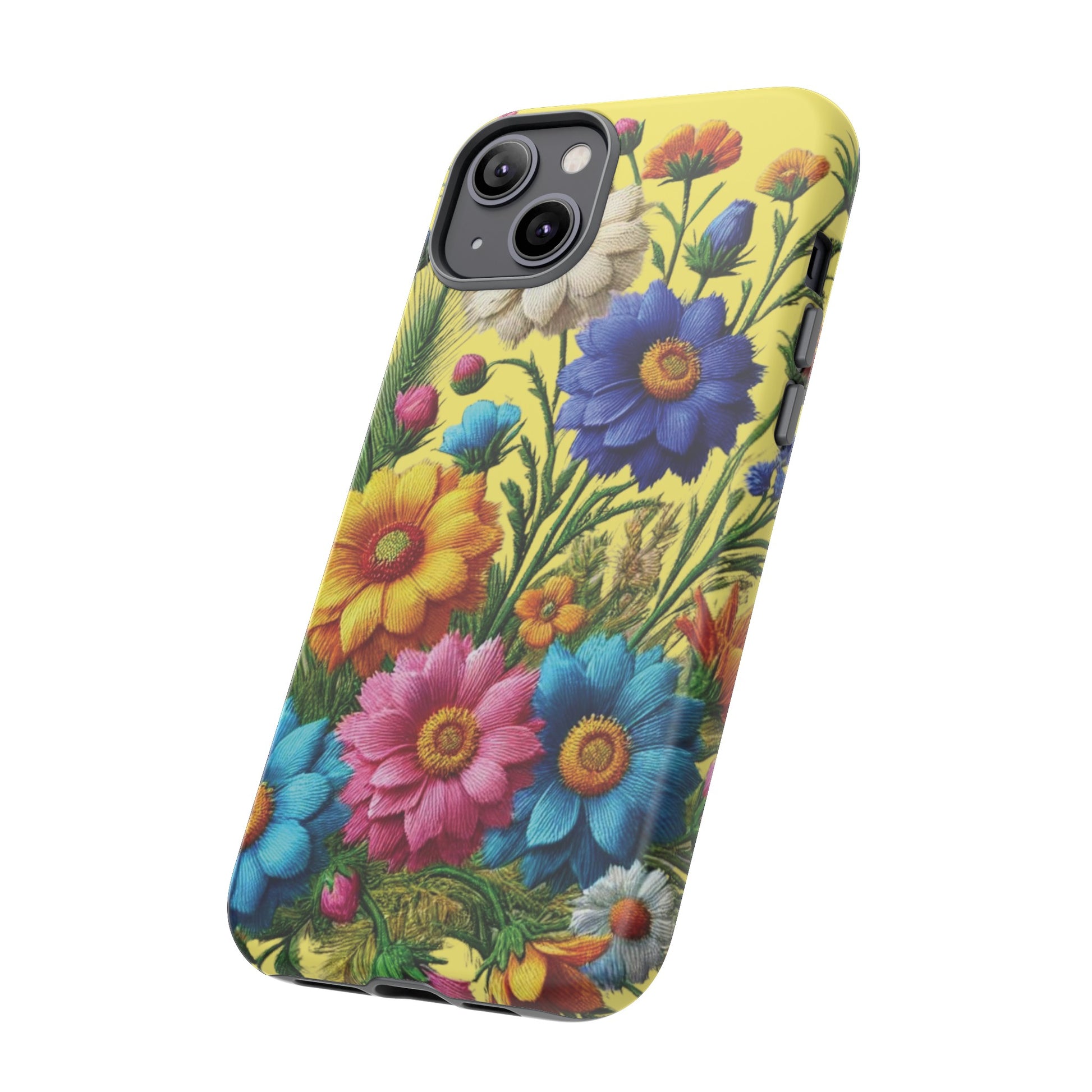 Phone Case Yellow Bright Floral Protective Phone Case Gift for Her Phone 15, Samsung iPhone Samsung  iPhone 15, Samsung iPhone Samsung Accessory Gift for Her