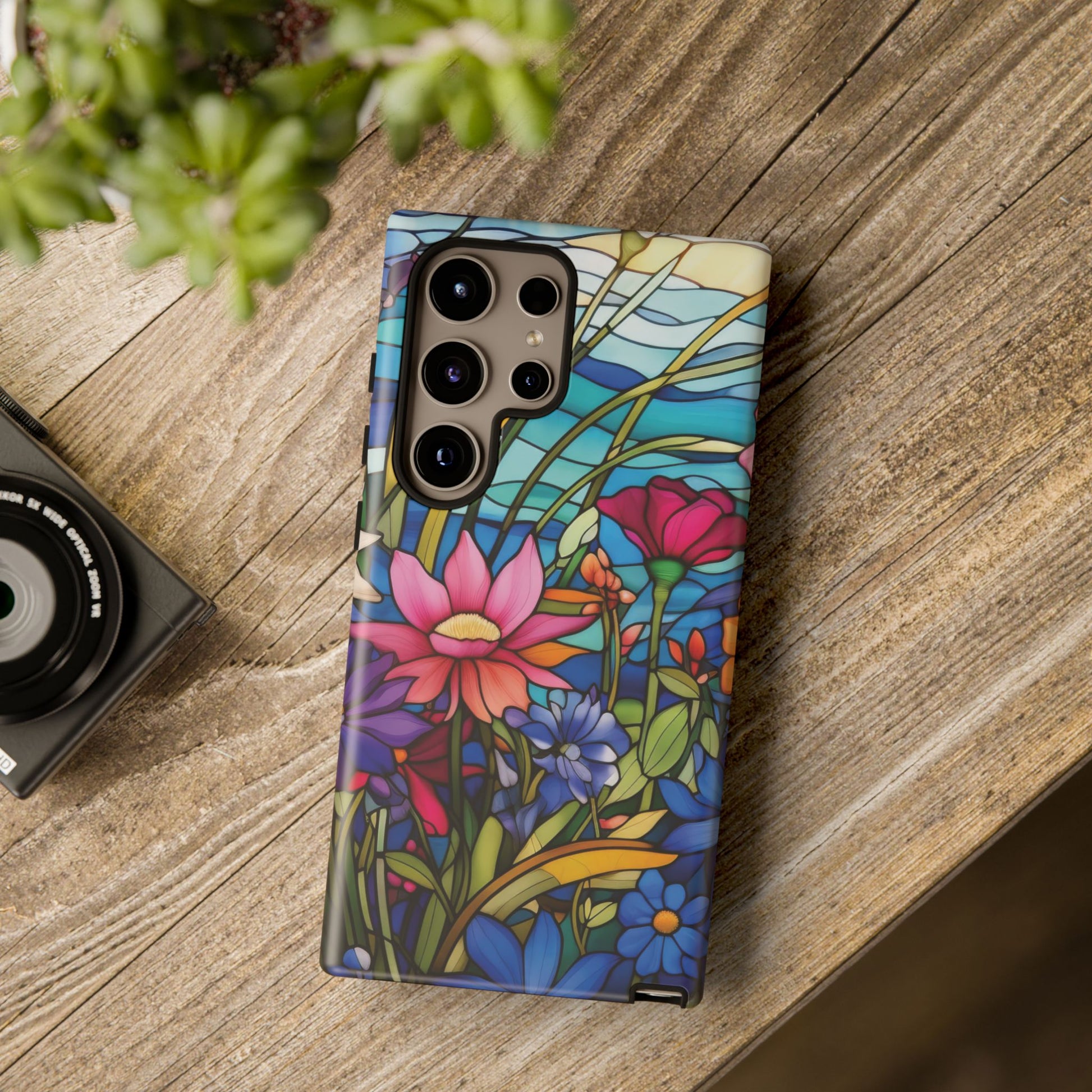 Wildflowers Stain Glass Illusion Phone Case Unique Holiday Protection for Your Device | Stylish & Durable Cover Gift for Her Phone 15, Samsung iPhone Samsung Accessory Gift for Her