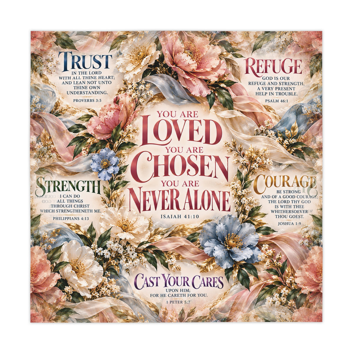 You Are Loved You Are Chosen Tablecloth | Inspirational Scripture Table Linen | Christian Home Decor