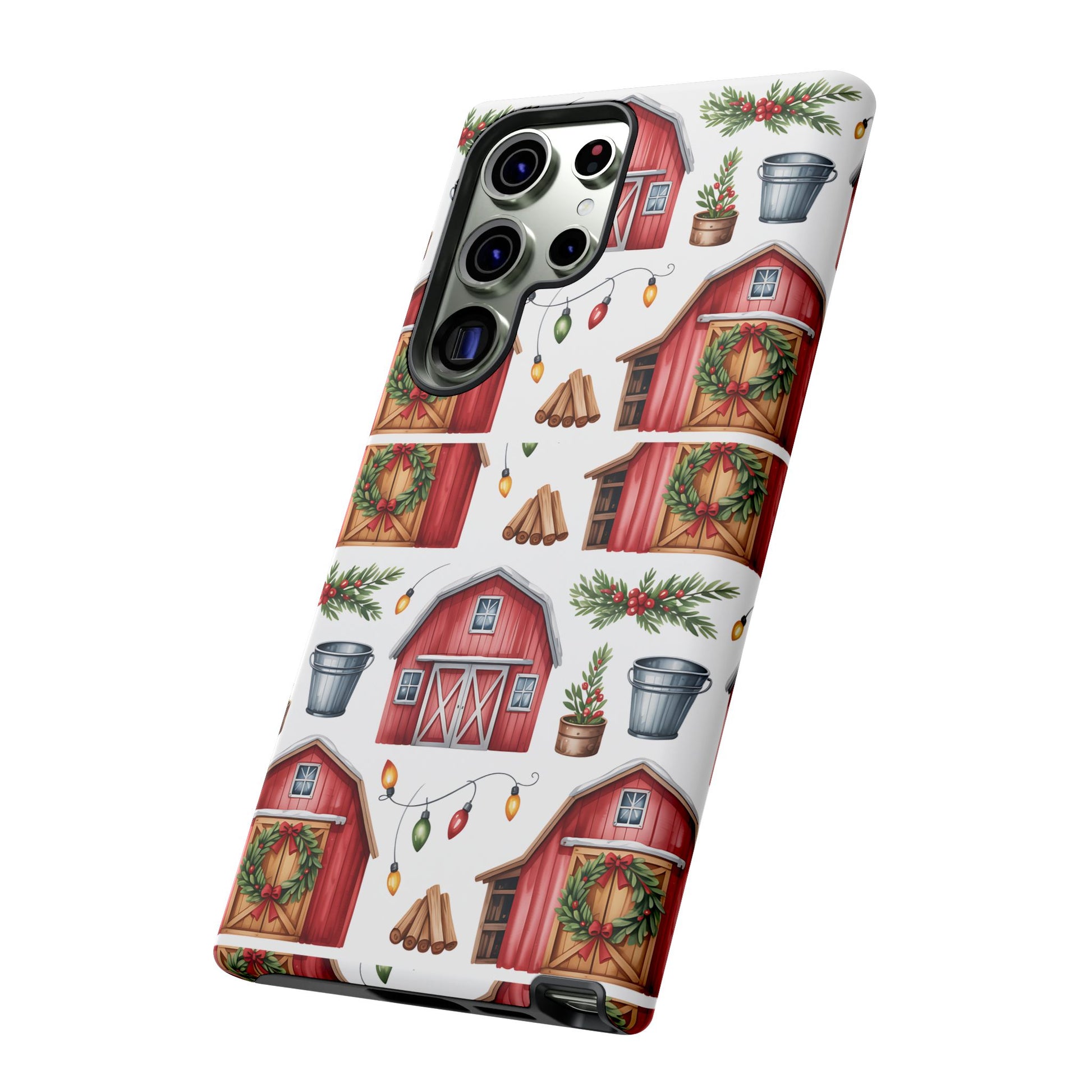 Farmhouse Christmas Design Phone Case - Stylish, Protective Cover for All Models Gift for Mom Accessory Gift for Her
