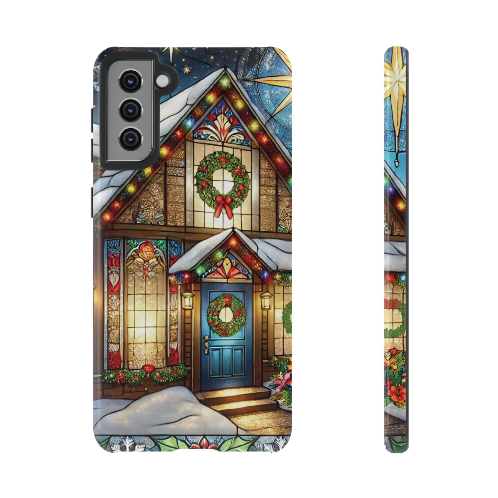 Phone Case - Stain Glass Christmas Unique Holiday Protection Gift for Her