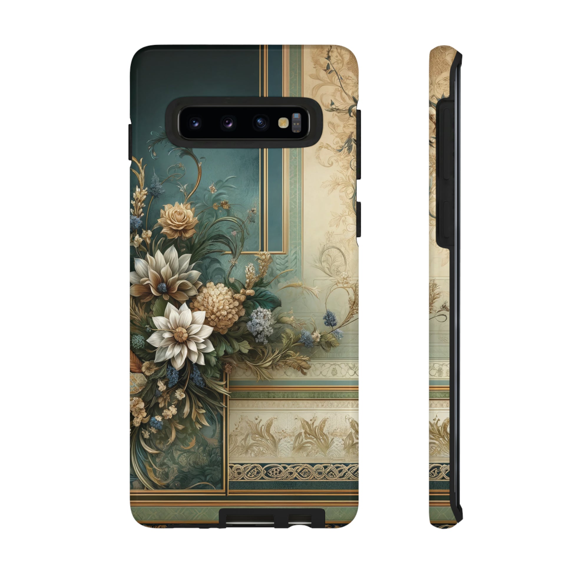 Victorian Floral Boho Luxury Phone Tough Case Floral Elegant Durable Stylish for Modern Devices iPhone 15, Samsung iPhone Samsung Accessory Gift for Her.