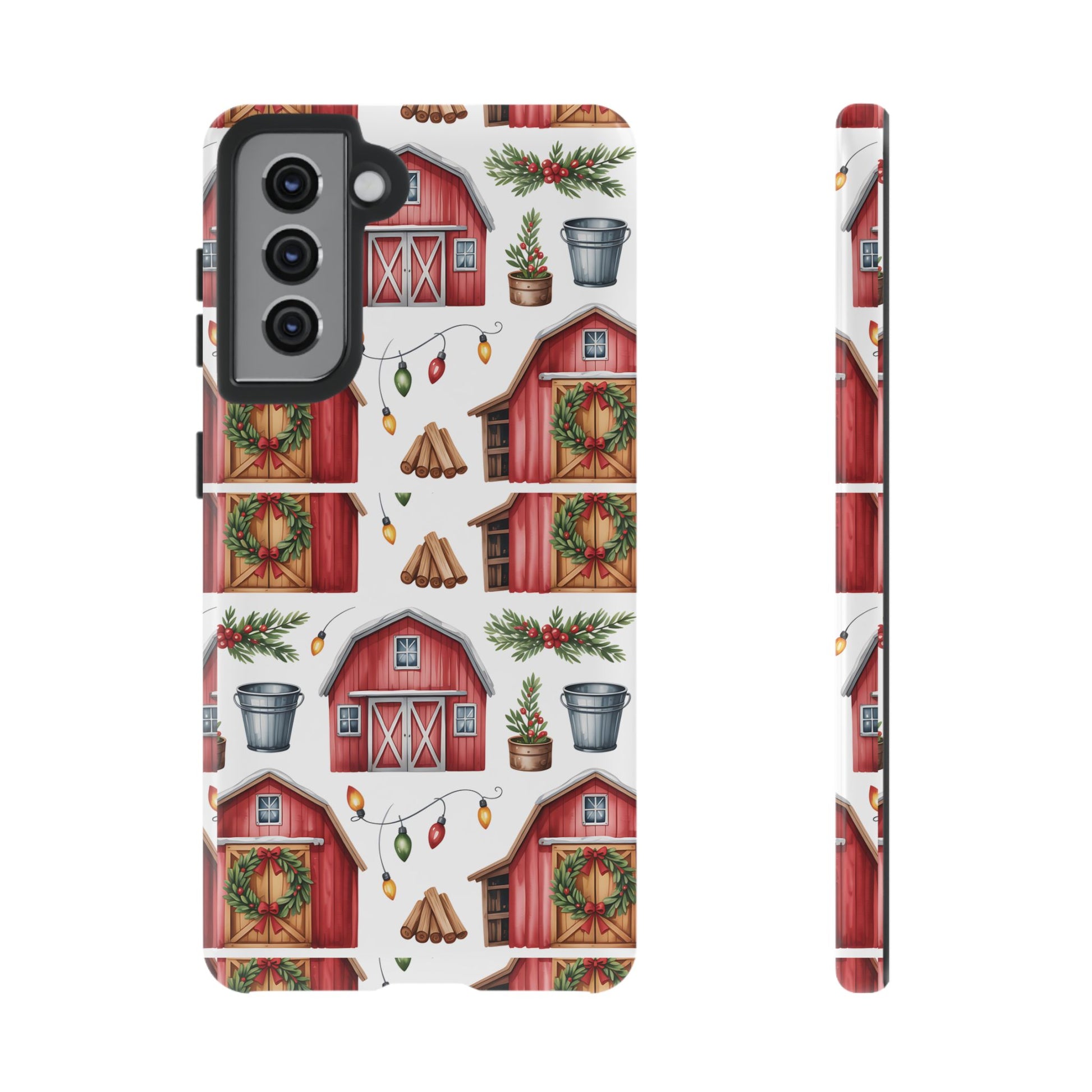 Farmhouse Christmas Design Phone Case - Stylish, Protective Cover for All Models Gift for Mom Accessory Gift for Her