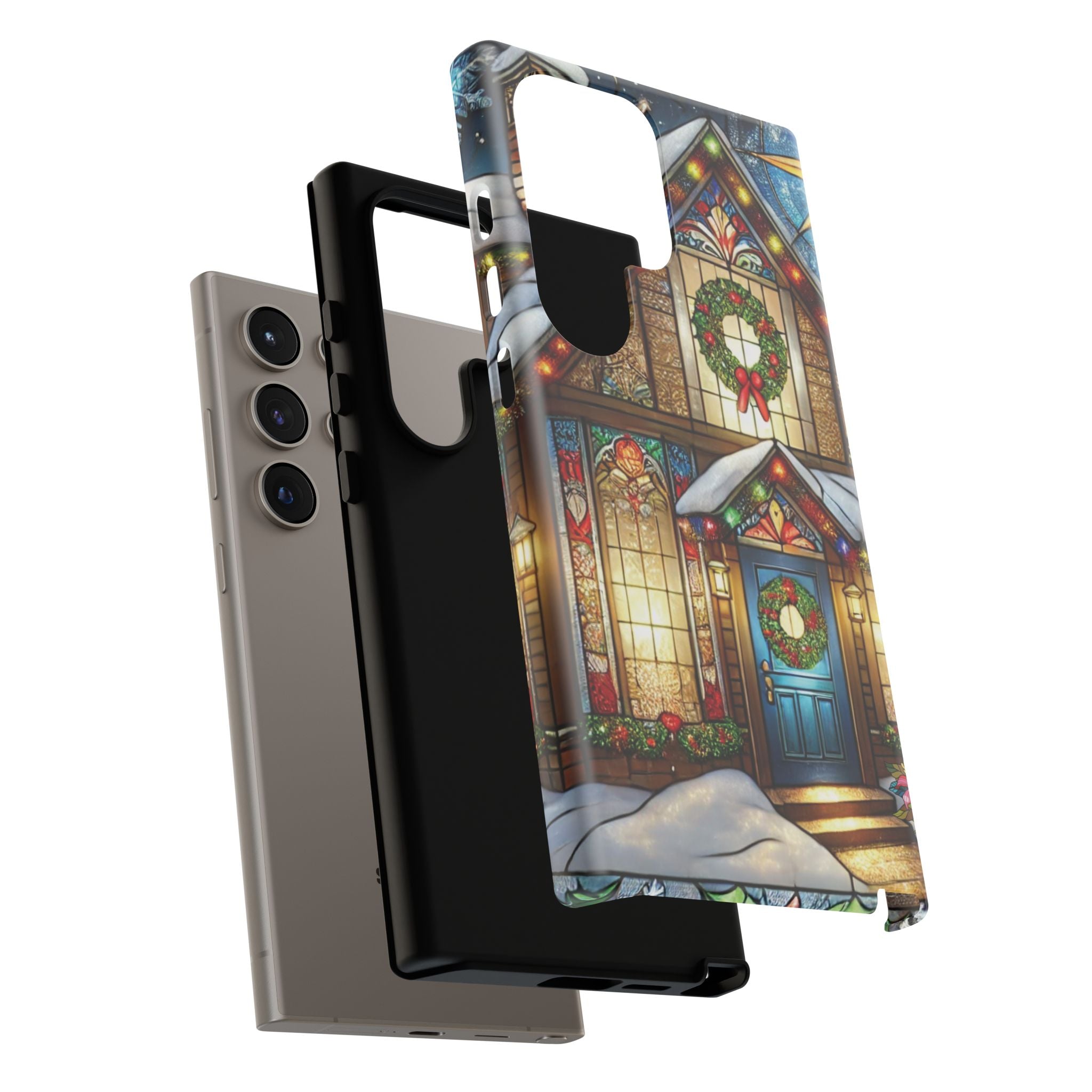 Phone Case - Stain Glass Christmas Unique Holiday Protection Gift for Her