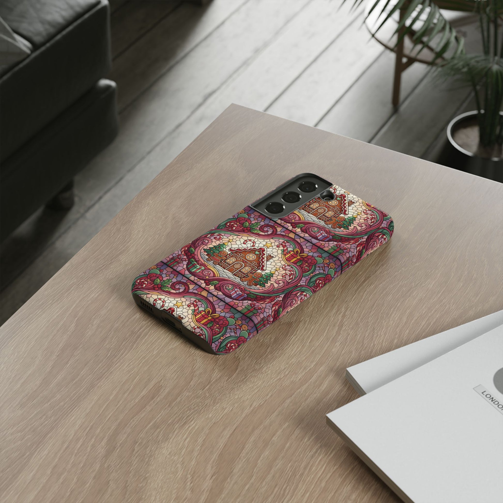 iPhone Case 17, 16  Gingerbread Stained Glass Tough Case Samsung perfect phone case
