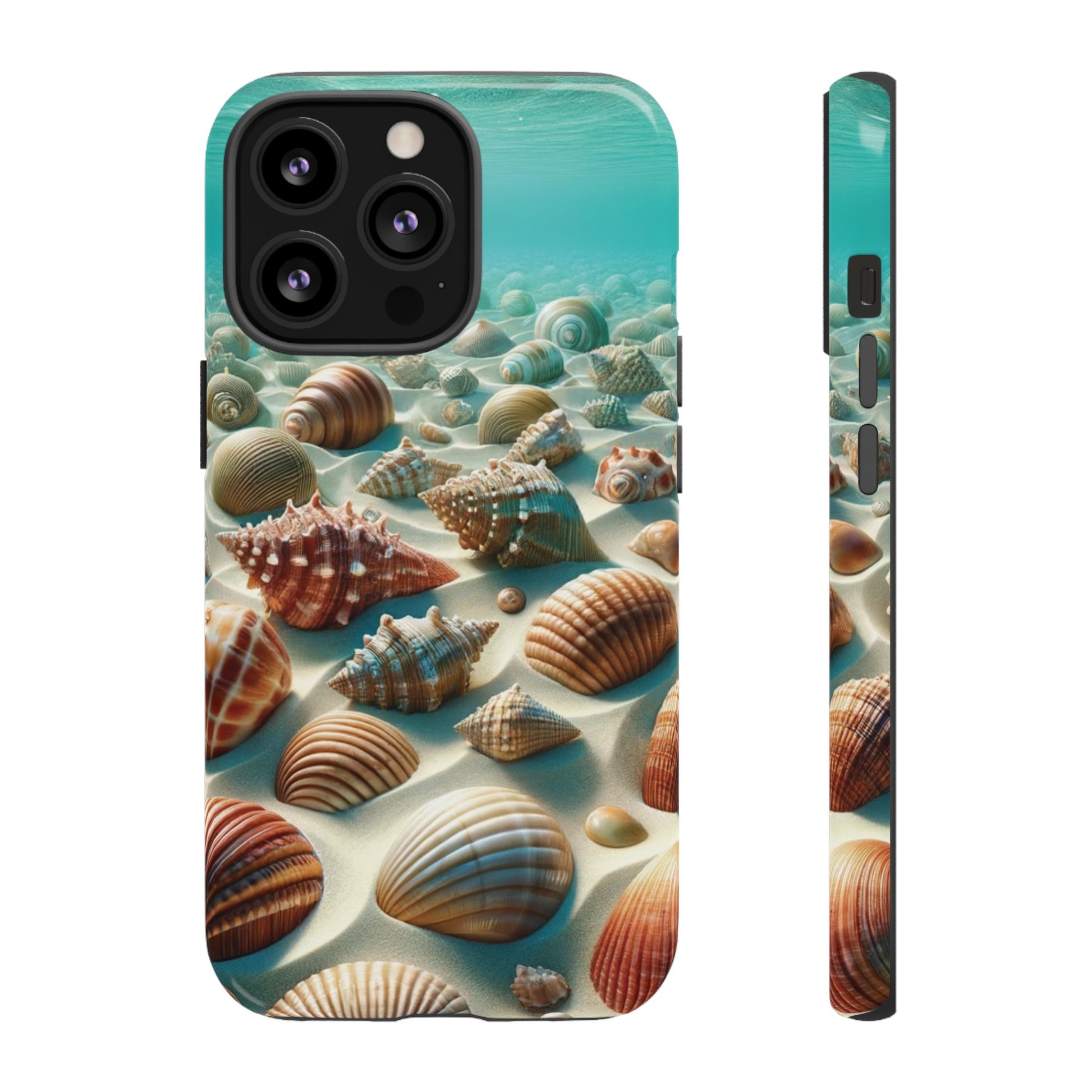 Plush Ocean Bliss Turquoise Seashell Ocean Beach View Protective Phone Case Gift for Her Phone 15, Samsung iPhone Samsung Gift for Her Case iPhone 15, Samsung iPhone Samsung Accessory Gift for Her.