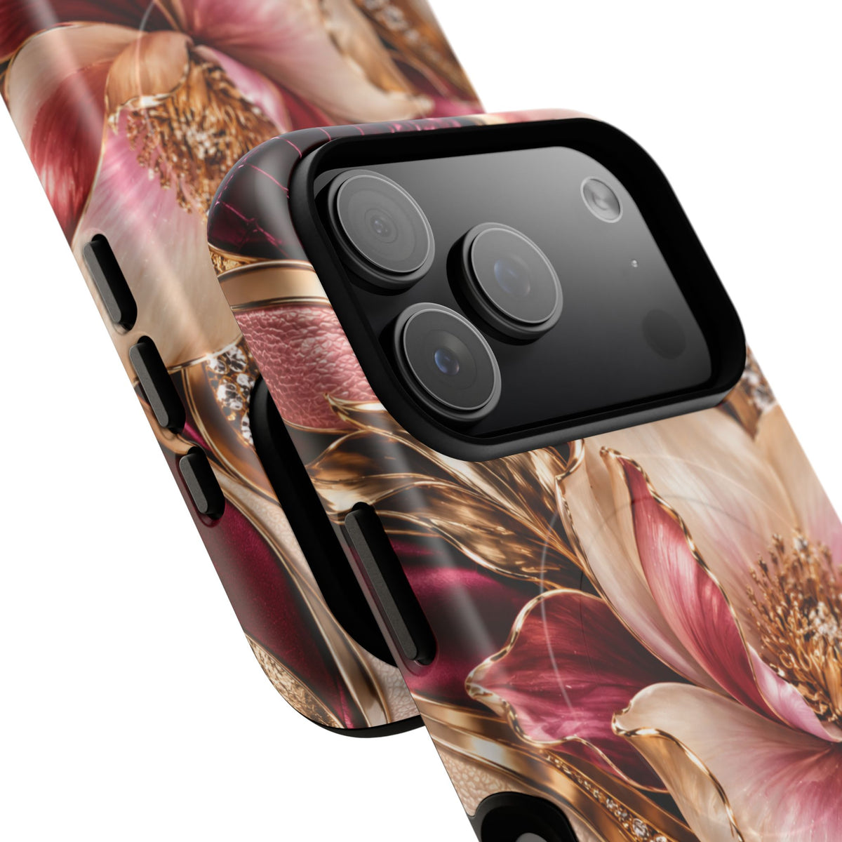Magnetic Tough Phone Case — Vintage Rose Floral Armor