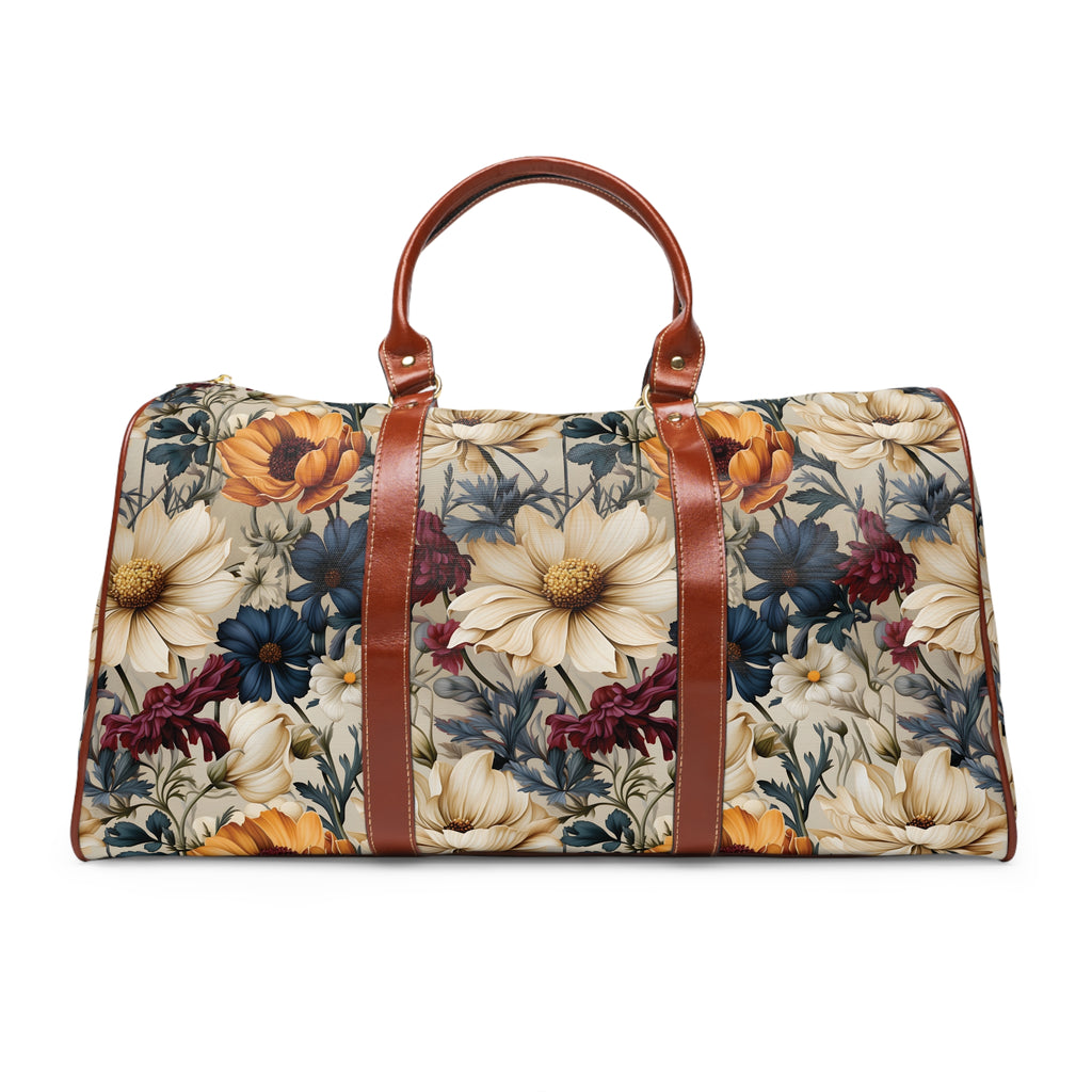 Stylish Waterproof Travel Bag Winter Floral in Navy, Amethyst, White Durable Versatile for Travel, Gym, and Everyday Adventures | Shop the Perfect All-Season Bag Perfect for Adventurers - MRSBYVALLE
