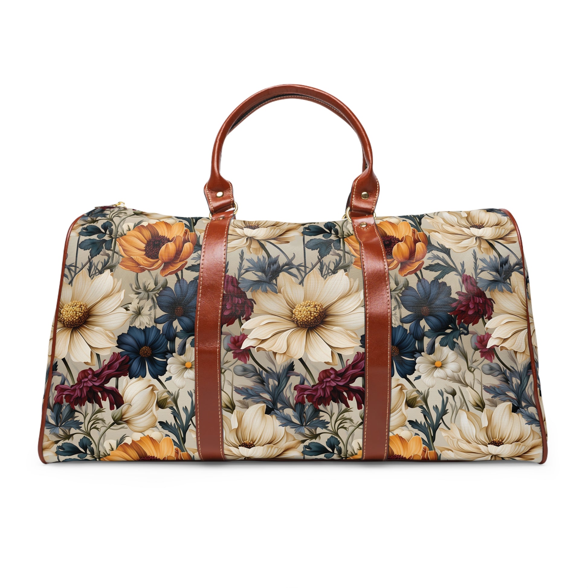 Stylish Waterproof Travel Bag Winter Floral in Navy, Amethyst, White Durable Versatile for Travel, Gym, and Everyday Adventures | Shop the Perfect All-Season Bag Perfect for Adventurers - MRSBYVALLE