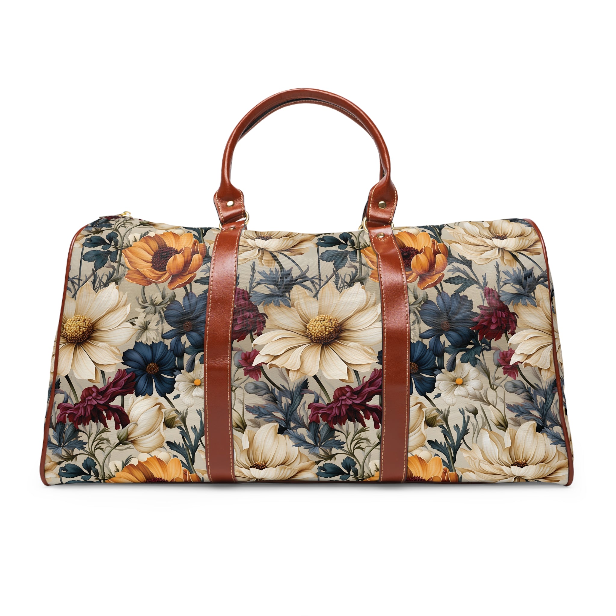 Stylish Waterproof Travel Bag Winter Floral in Navy, Amethyst, White Durable Versatile for Travel, Gym, and Everyday Adventures | Shop the Perfect All-Season Bag Perfect for Adventurers - MRSBYVALLE