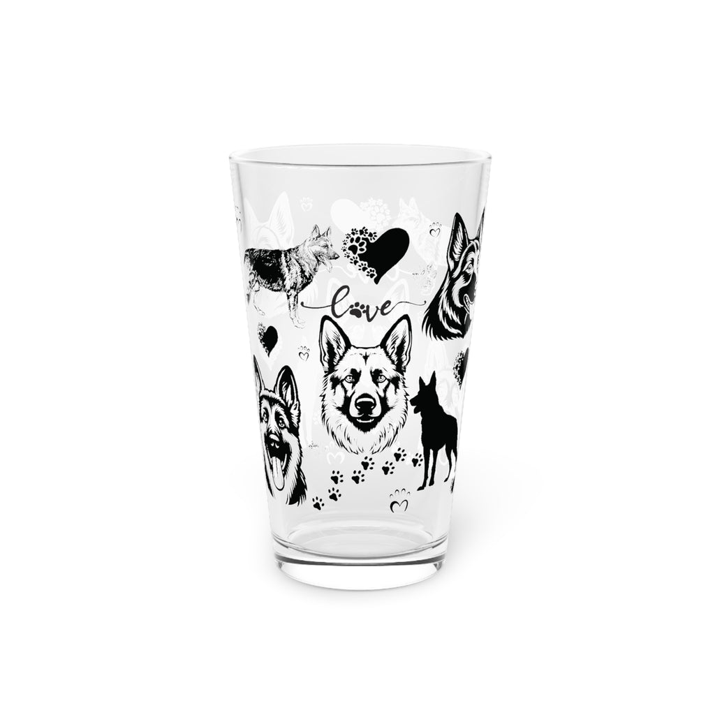German Shepherd Pint Glass — 16 oz Glass for Dog Lovers