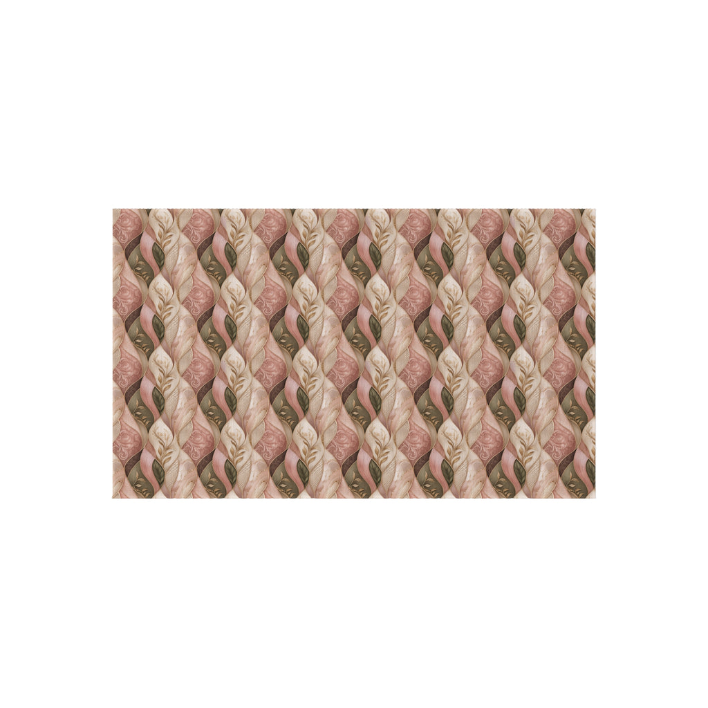 Outdoor Rug — Braided Coral & Sand Pattern Patio Mat