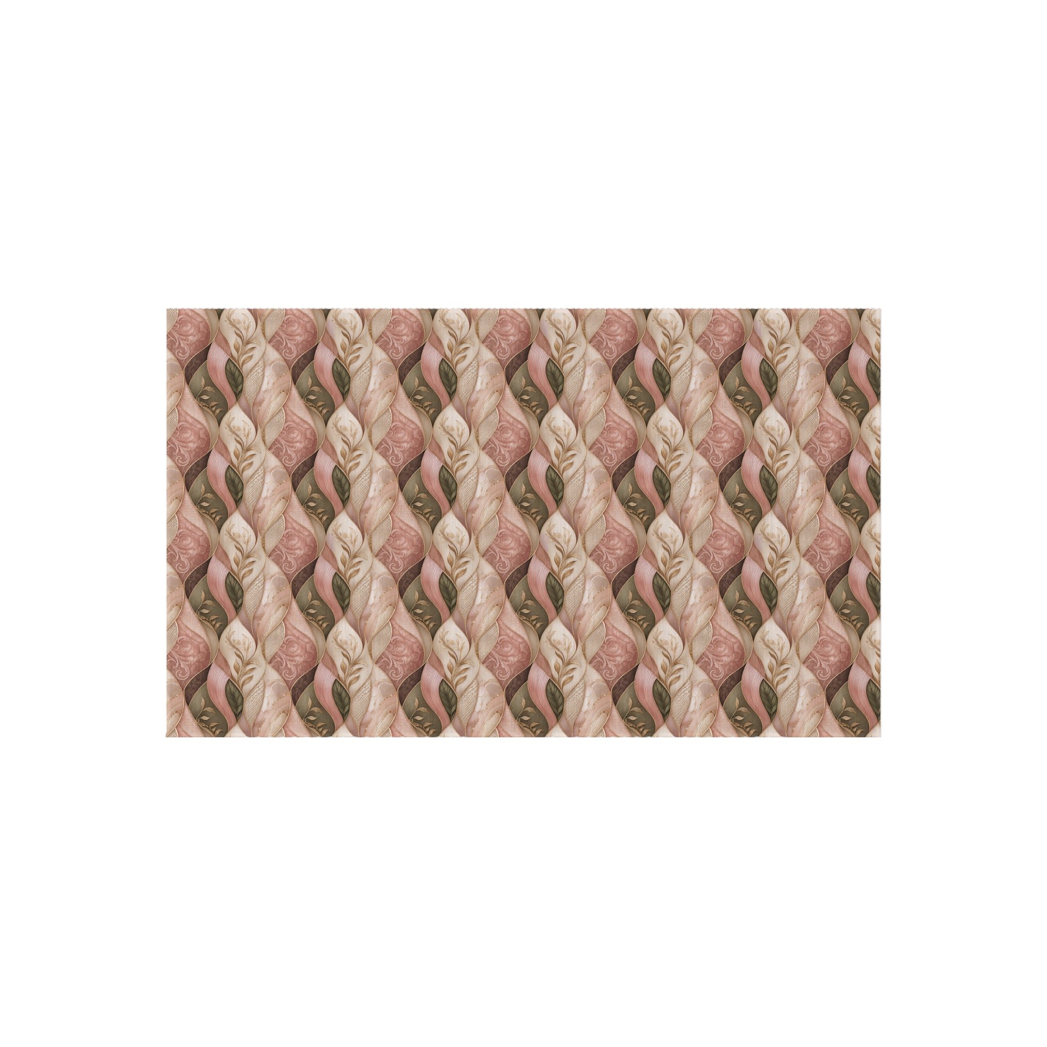 Outdoor Rug — Braided Coral & Sand Pattern Patio Mat