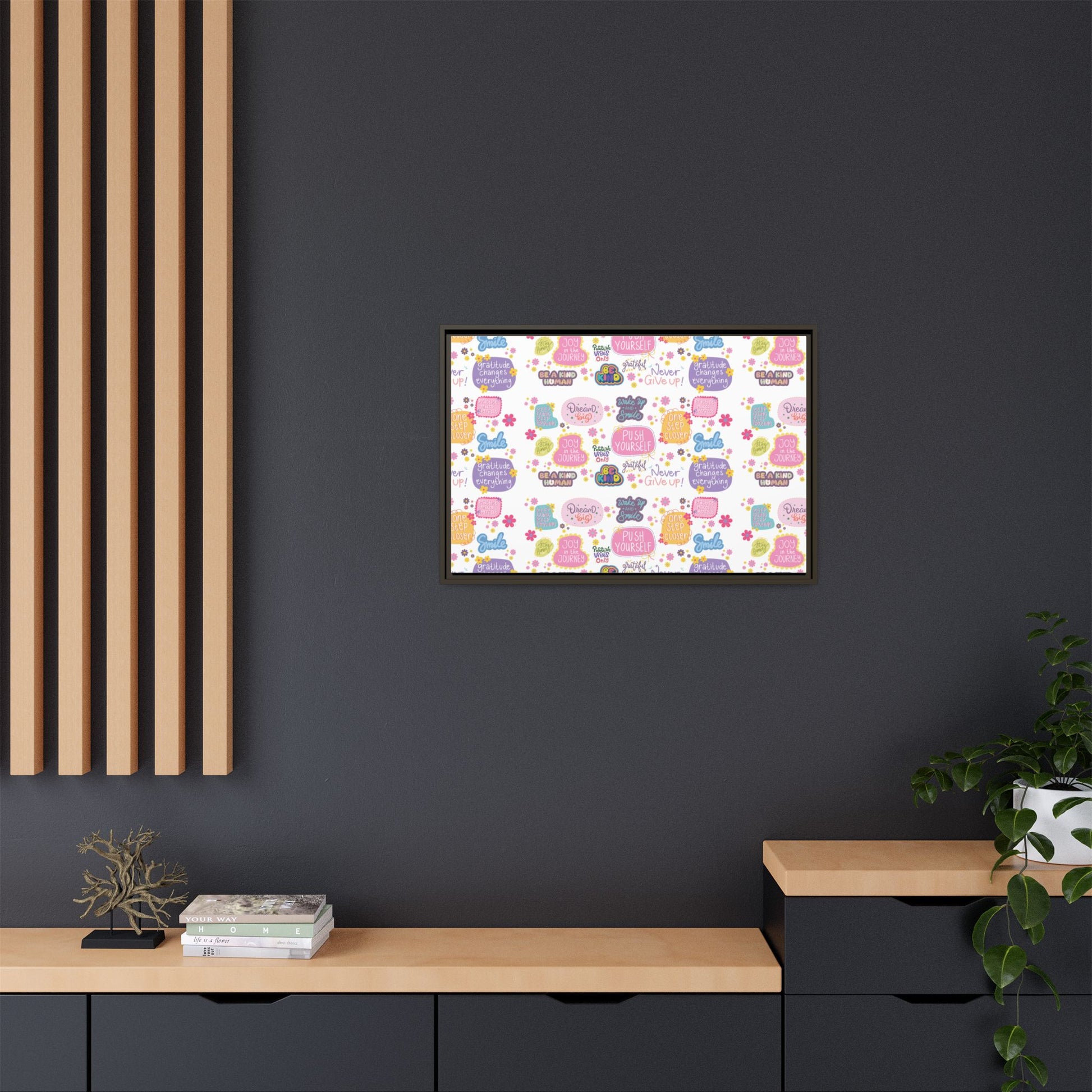 Good Vibes Only Canvas Wall Art – Ready‑to‑Hang Motivational Quote Picture, Positive Affirmation Home & Office Décor, Uplifting Gift Idea Bedroom, or Office Décor Gift for Mom
