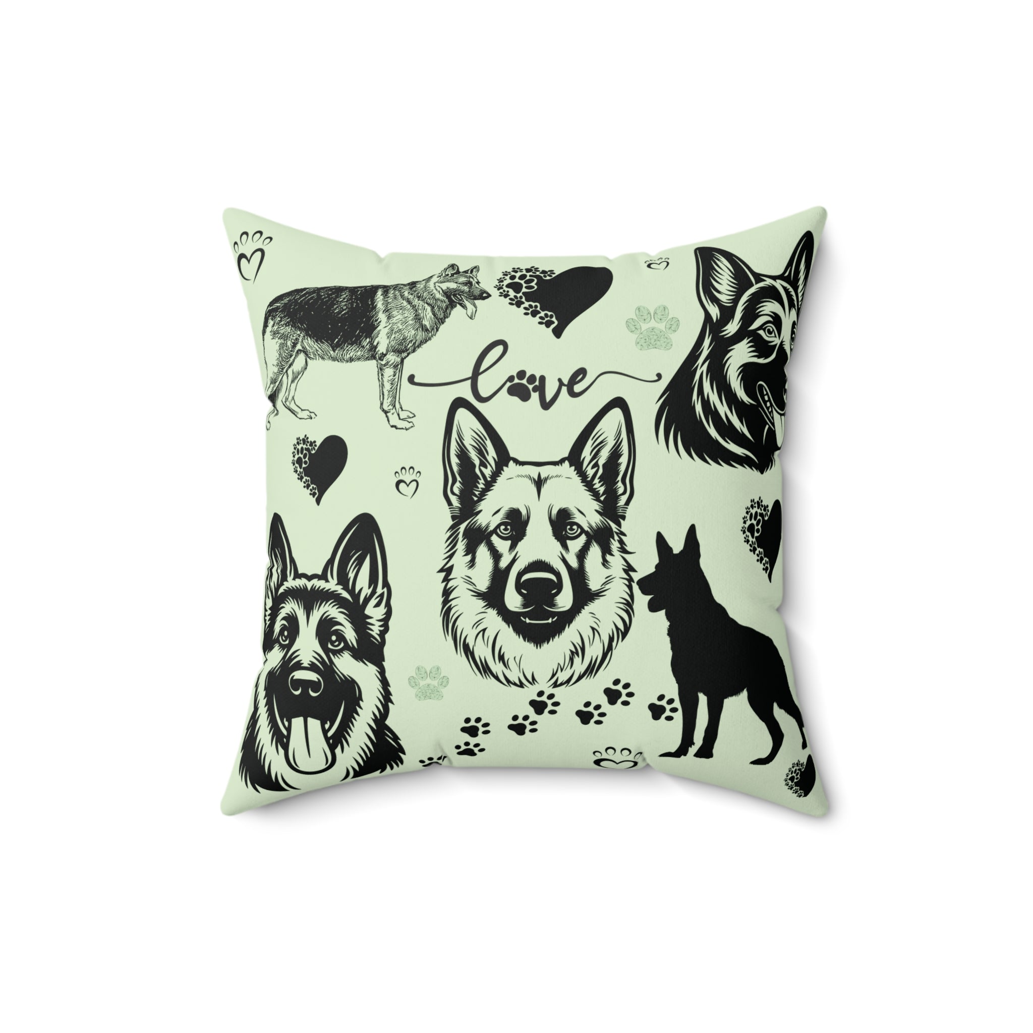 German Shepherd Square Pillow — Decorative Dog Throw Pillow
