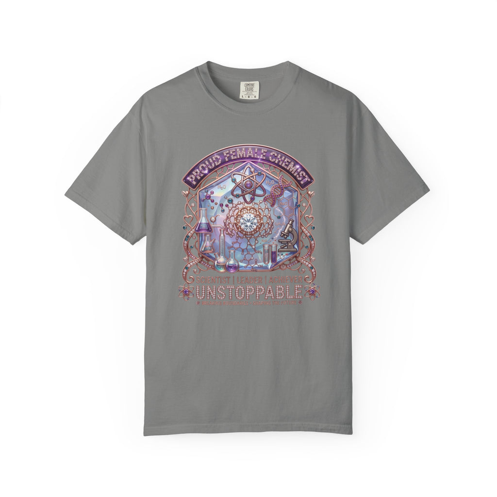 T-Shirt 'Unstoppable' Scientist Leader Achiever Graphic Tee Proud Chemist. Scientist. Leader. Unstoppable. STEM Graphic Tee