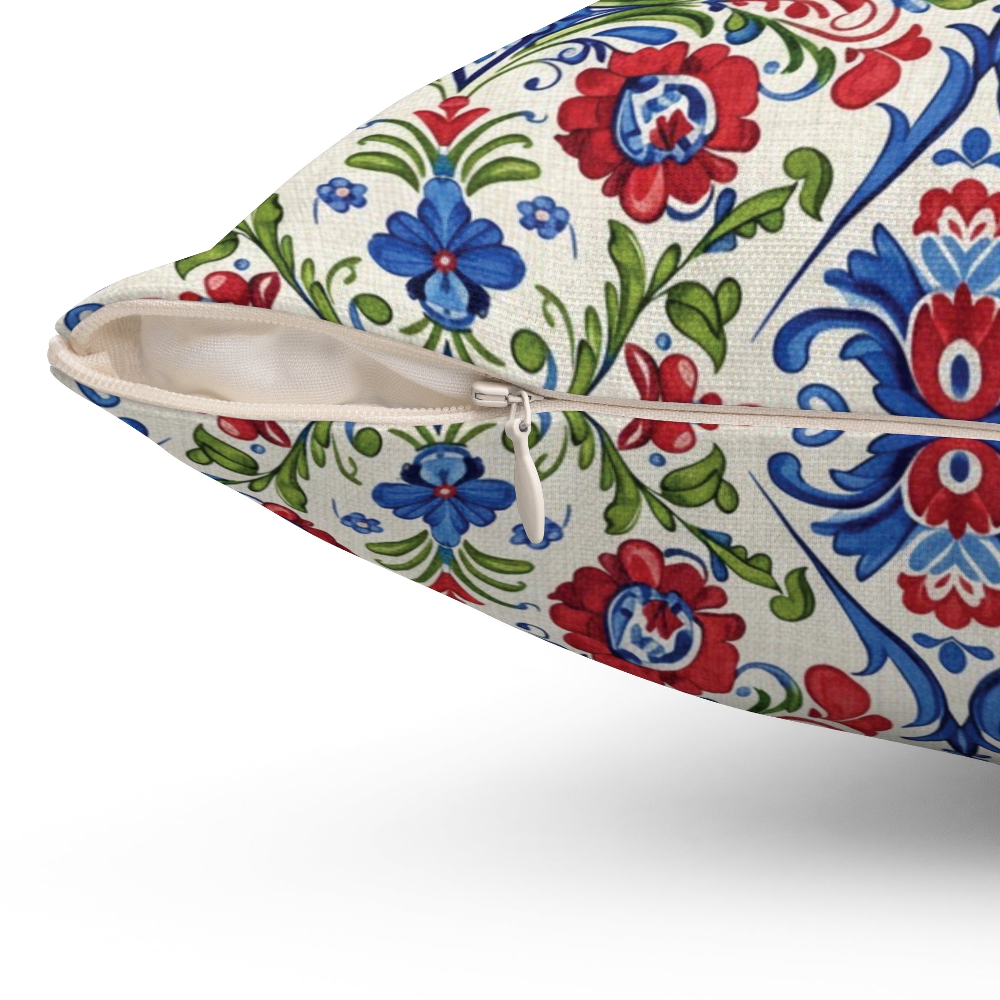 Kashubian Folk Art Pillow | Traditional Polish Floral Cushion | Decorative Throw Pillow for Sofa, Bed & Home Décor Accent Housewarming