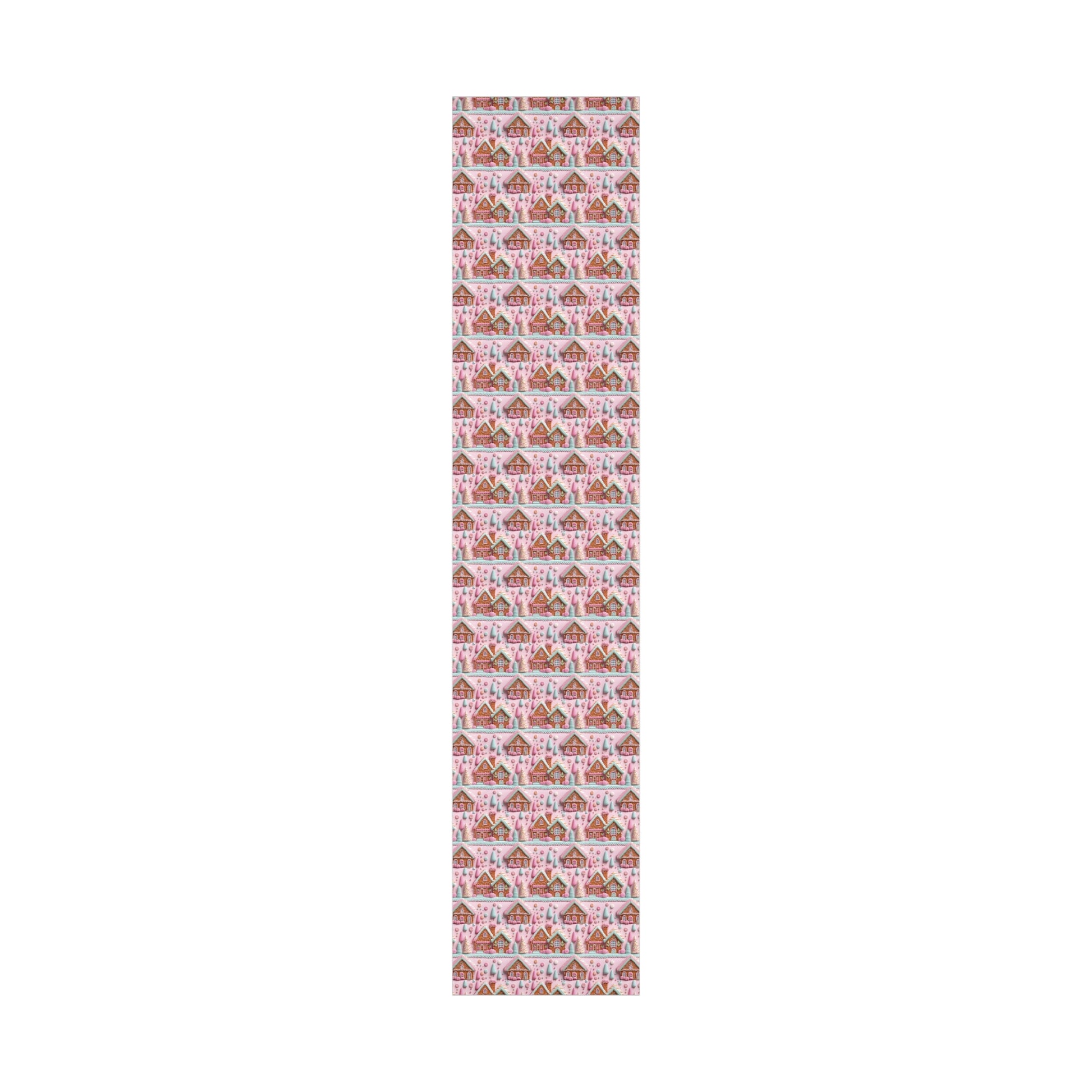 3D Clay Illusion Pink Gingerbread House Wrapping Paper Festive, Playful, and Perfect for Adding a Sweet Touch to Your Holiday Gifts Moms - MRSBYVALLE