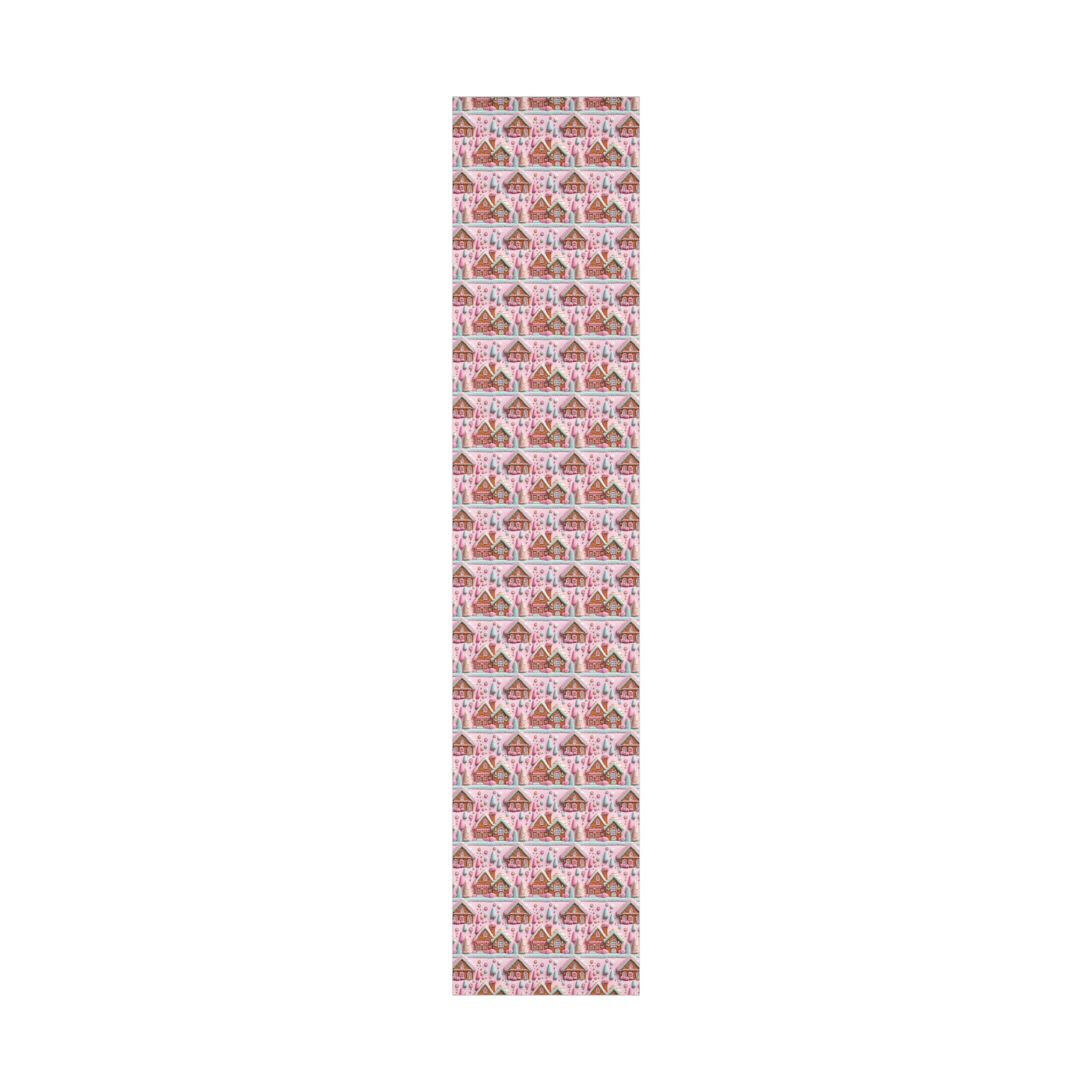 3D Clay Illusion Pink Gingerbread House Wrapping Paper Festive, Playful, and Perfect for Adding a Sweet Touch to Your Holiday Gifts Moms - MRSBYVALLE