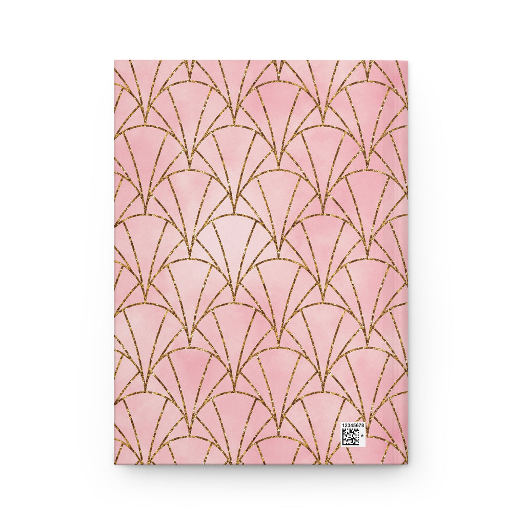 Art Deco Pink and Gold Hardcover Journal — Imperial Geometric Executive Notebook