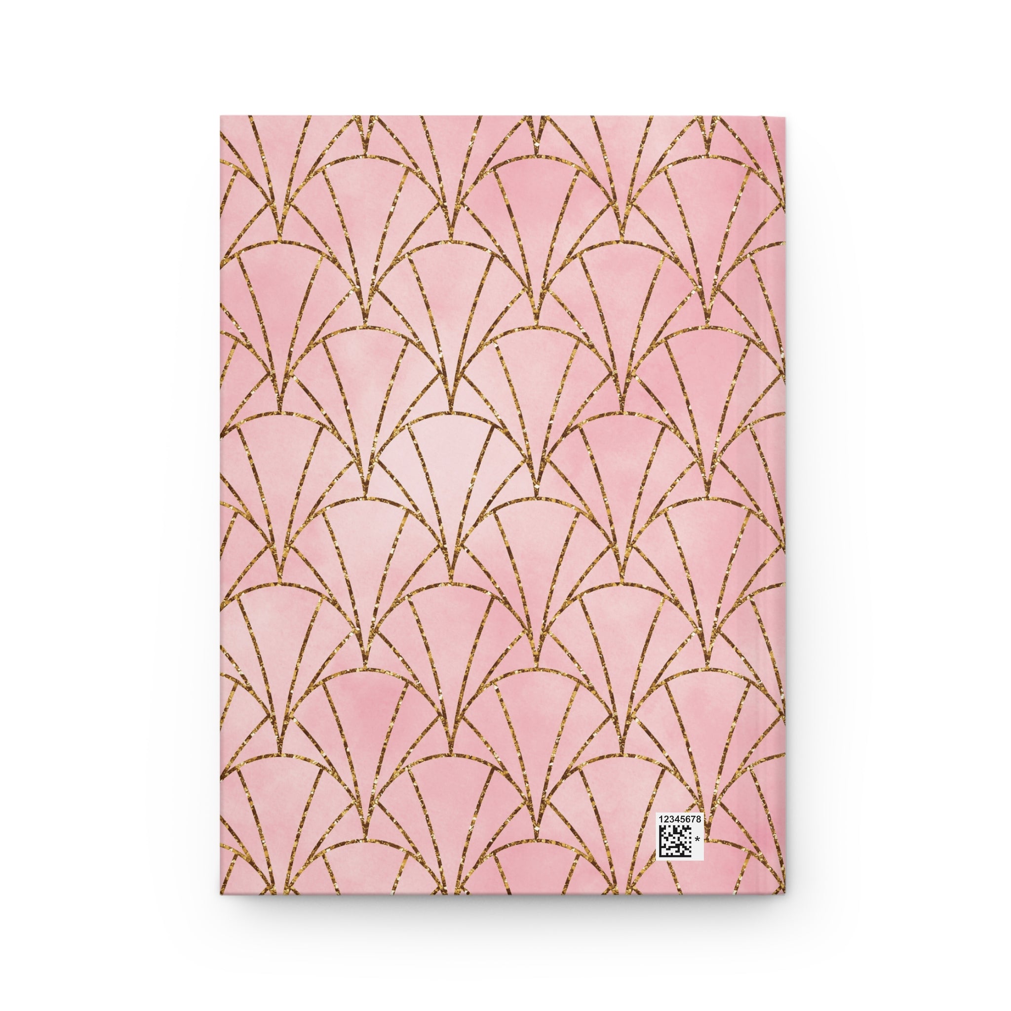 Art Deco Pink and Gold Hardcover Journal — Imperial Geometric Executive Notebook