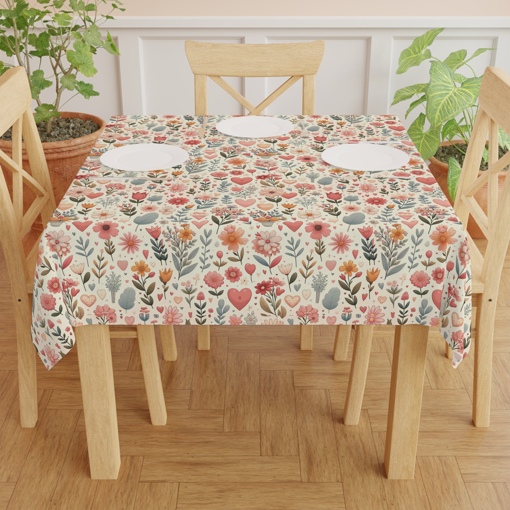 Floral Tablecloth Perfect for Adding a Botanical Touch to Any Dining Room, Kitchen Table or Outdoor Setting for Home, Weddings, Birthdays all Events Durable & Stylish for All Occasions.