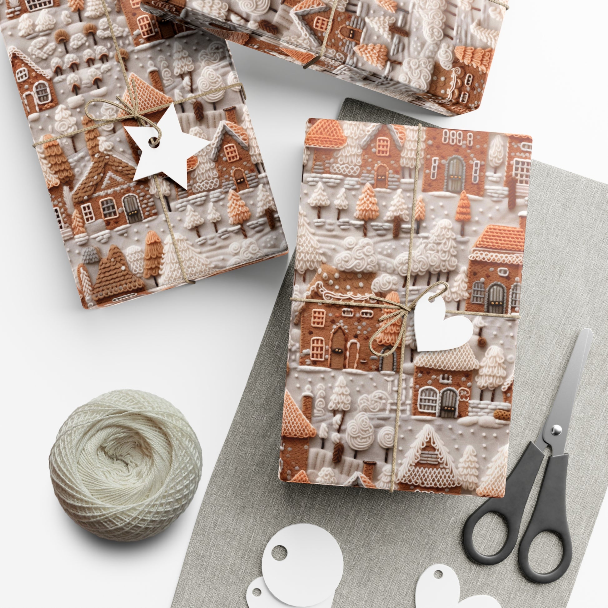 Charming Gingerbread House Wrapping Paper - Festive Holiday Design, Premium Quality, 100% Recyclable, Perfect for Christmas Gifts and Special Occasions - MRSBYVALLE