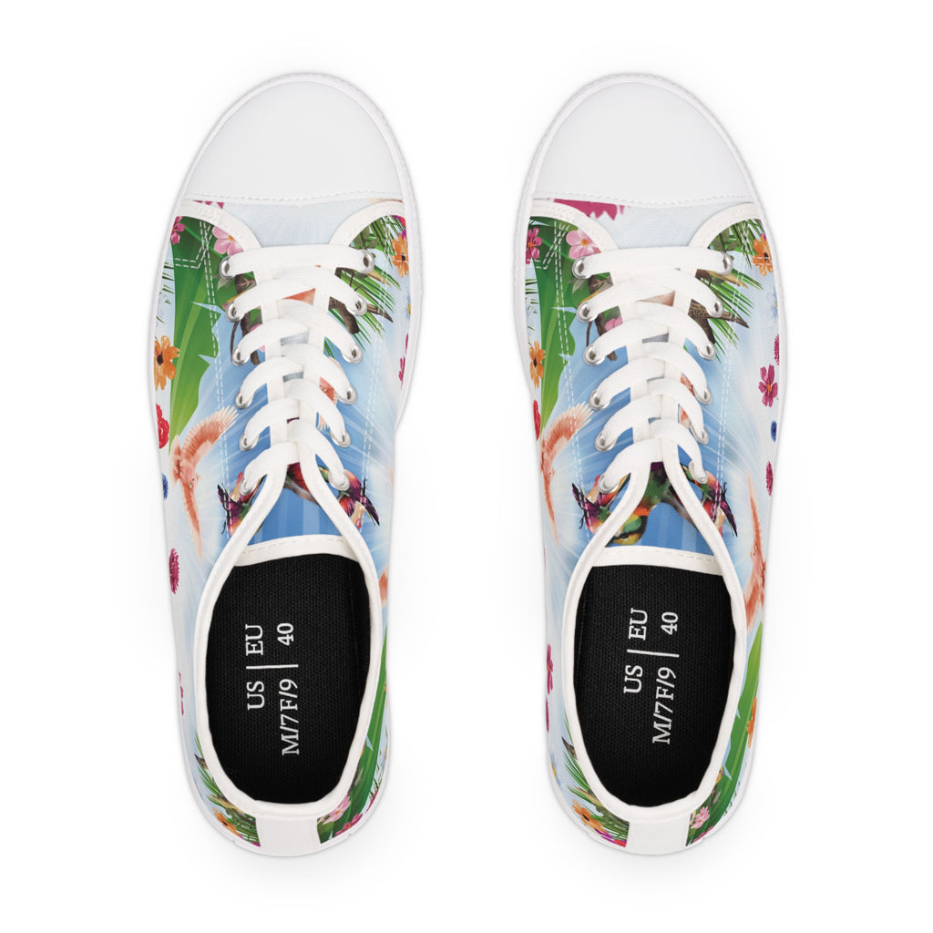 Tropical Birds Women's Low Top Sneakers Breathable Polyester Canvas, Lightweight Stylish Comfortable All-Day Wear, Perfect for Walking and Everyday Activities - MRSBYVALLE
