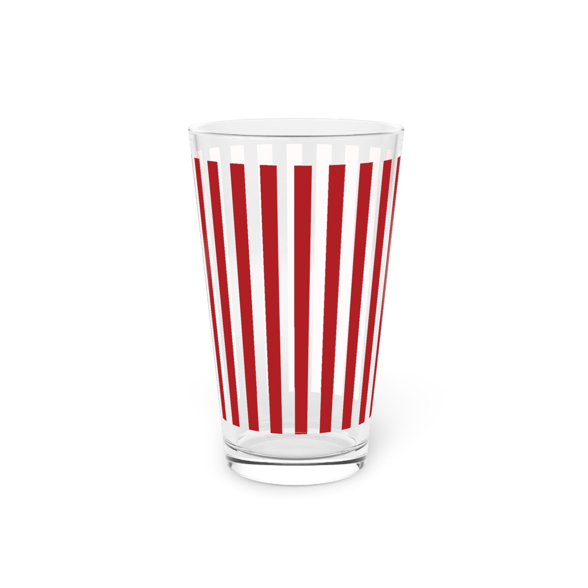 Red Stripes 16oz Pint Glass Stylish Drinkware for Home Bar, Sleek Striped Design, Durable Glass, Perfect Gift for Beer Lovers, Cocktail Enthusiasts, or Everyday Use!Perfect for Parties - MRSBYVALLE