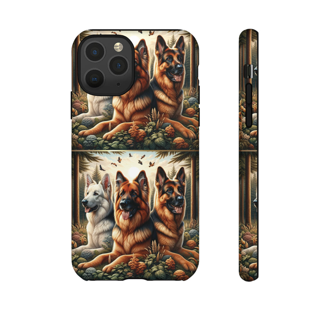German Shepherd Phone Tough Case Floral Elegant Durable Dog Lover Devices iPhone 15, Samsung iPhone Samsung Accessory Gift for Her.