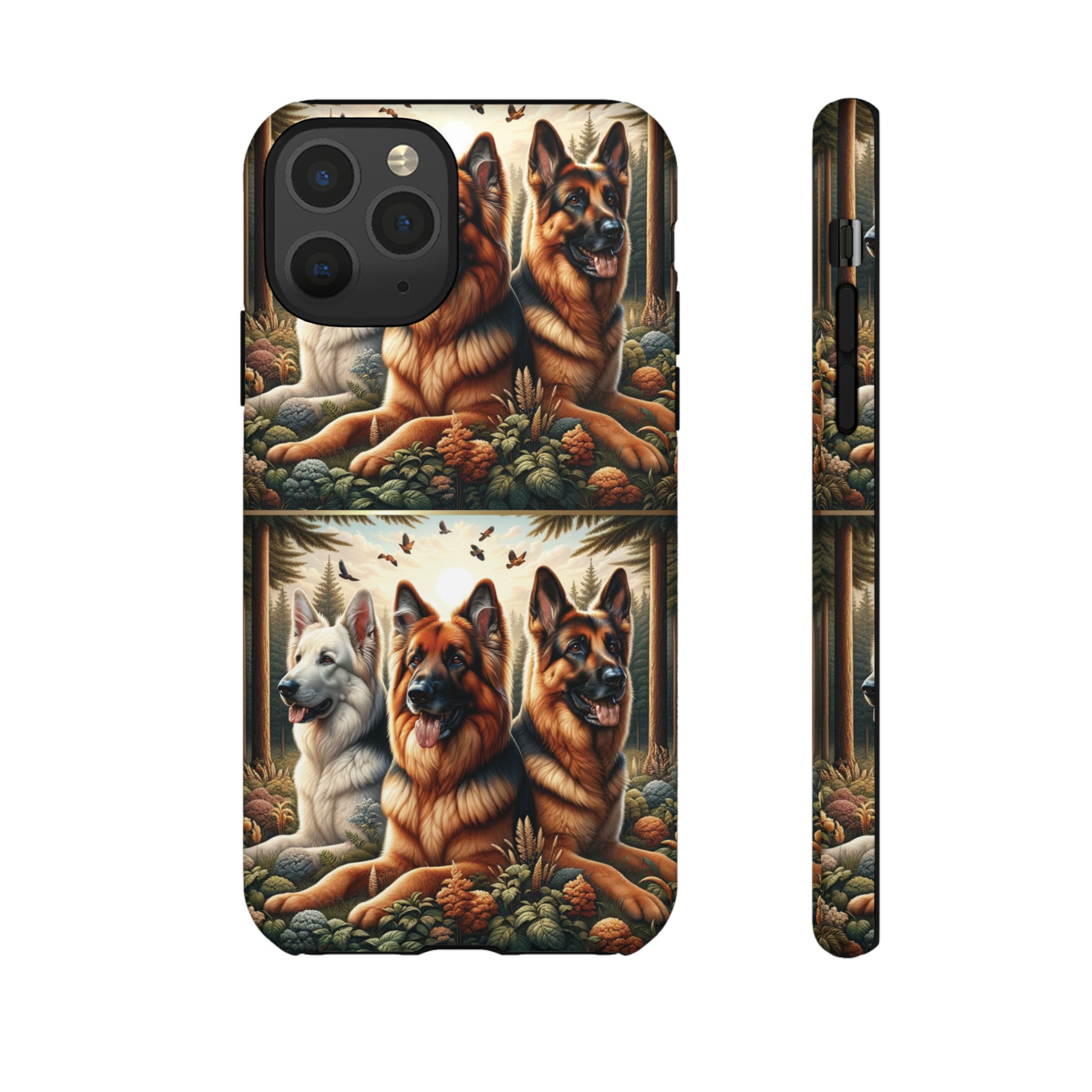 German Shepherd Phone Tough Case Floral Elegant Durable Dog Lover Devices iPhone 15, Samsung iPhone Samsung Accessory Gift for Her.